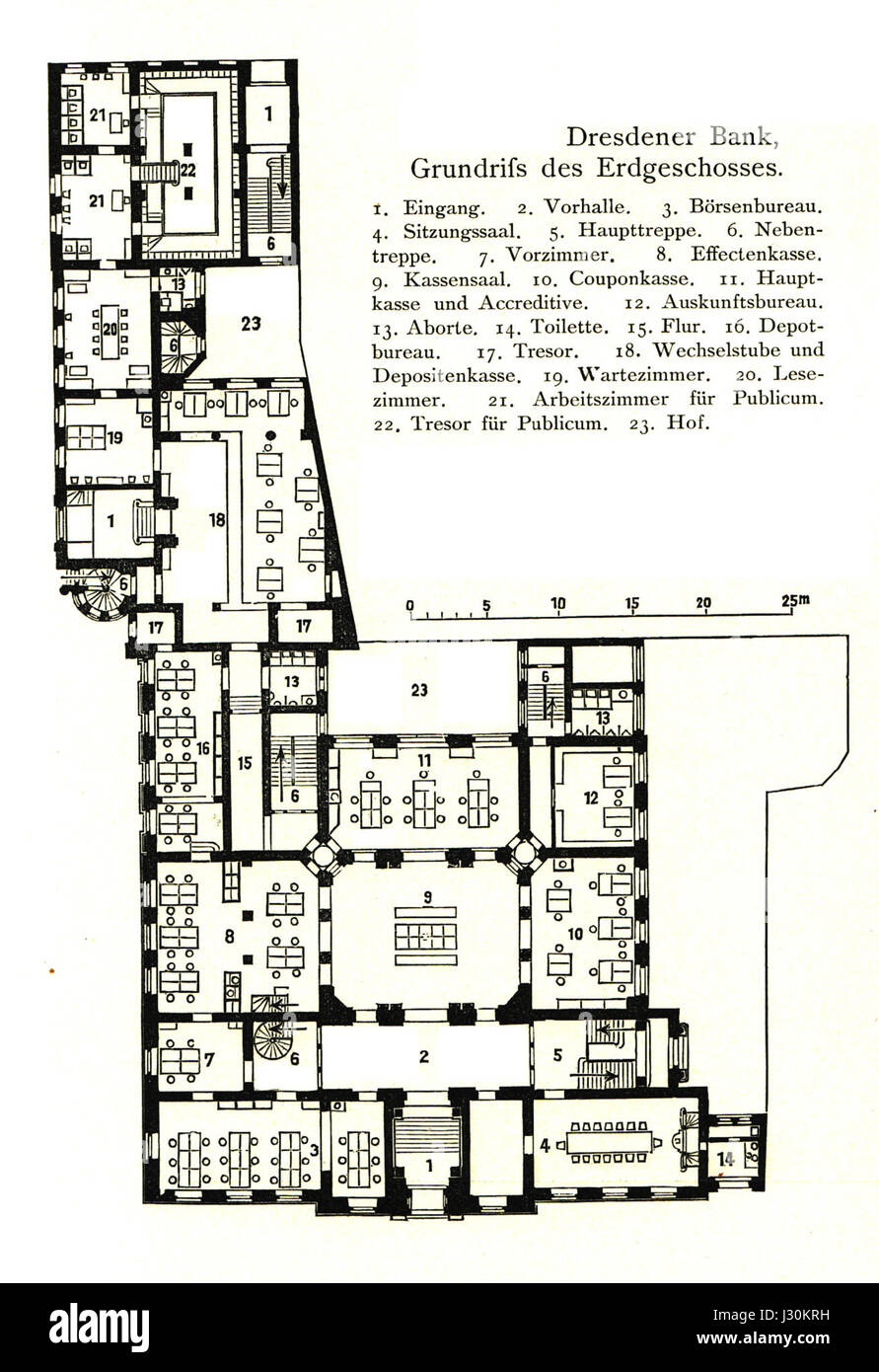 Geschaeftszentrale Dresdner Bank Berlin Grundriss Erdgeschoss BusB Stockfoto