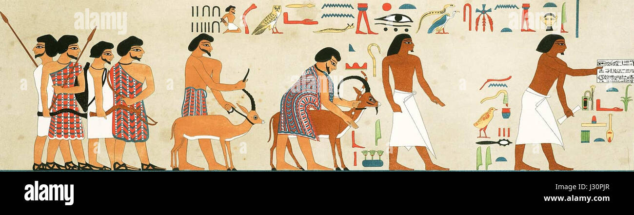 Beni Hassan (Lepsius, BH 3) bezieht sich auf eine altägyptische Stätte, die für ihre Gräber und Felsformationen bekannt ist. Dieses Bild zeigt die Gräber von Beni Hassan, bekannt für ihre detaillierten Wandmalereien und archäologische Bedeutung. Stockfoto