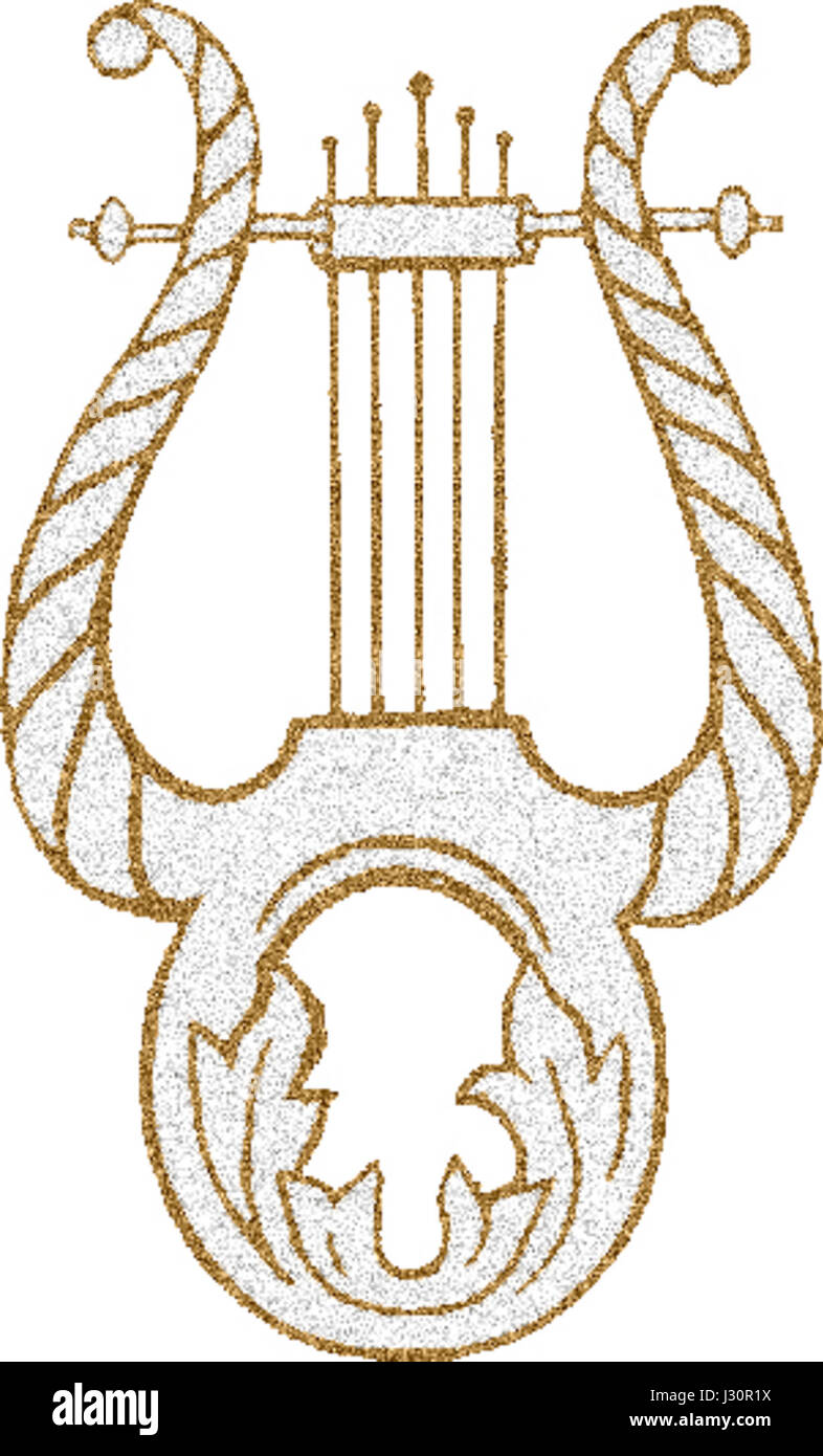 Bruce Rogers Leier bearbeitet gold Stockfoto