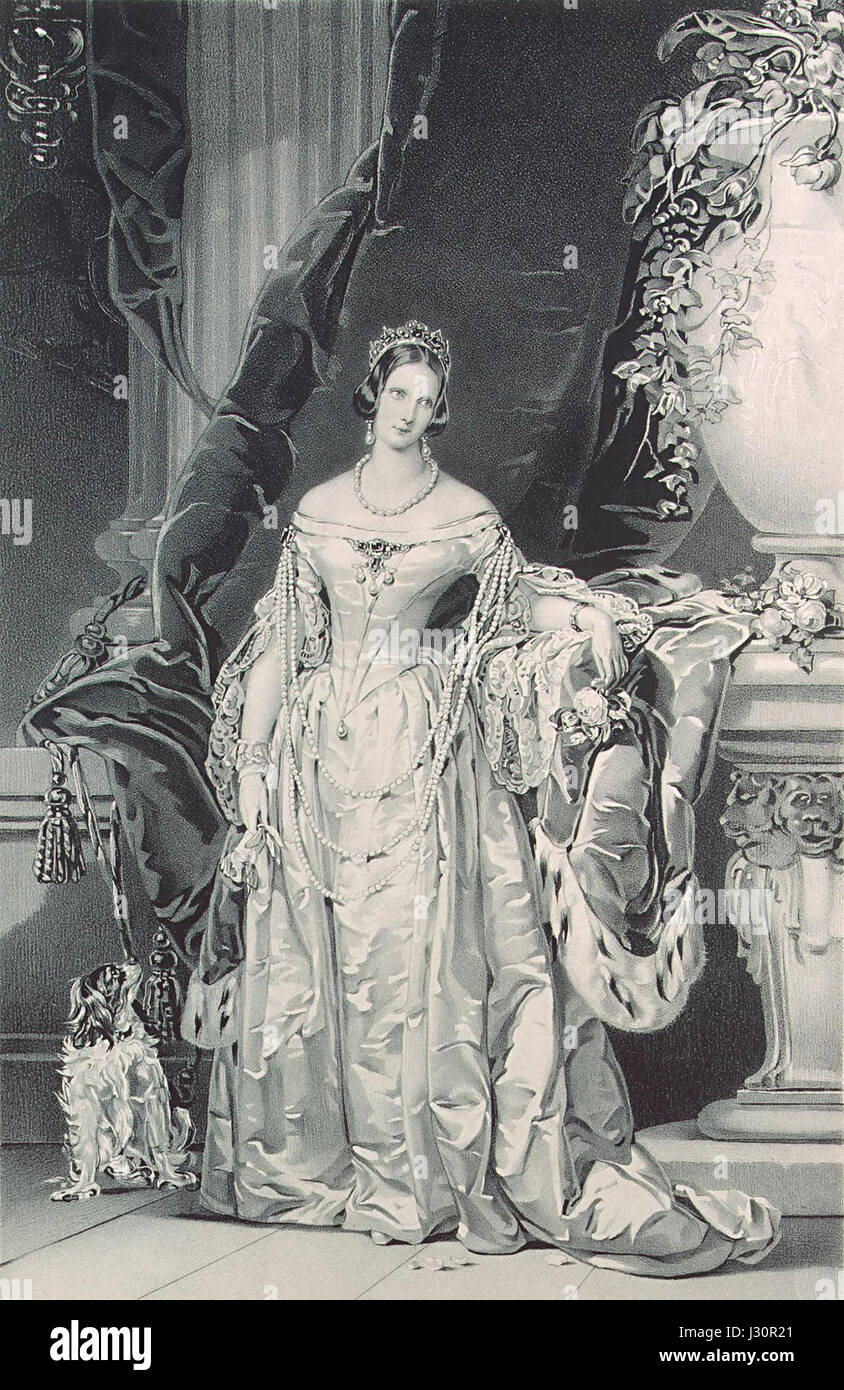 Alexandra Feodorovna im weißen Kleid (Lithographie) Stockfoto