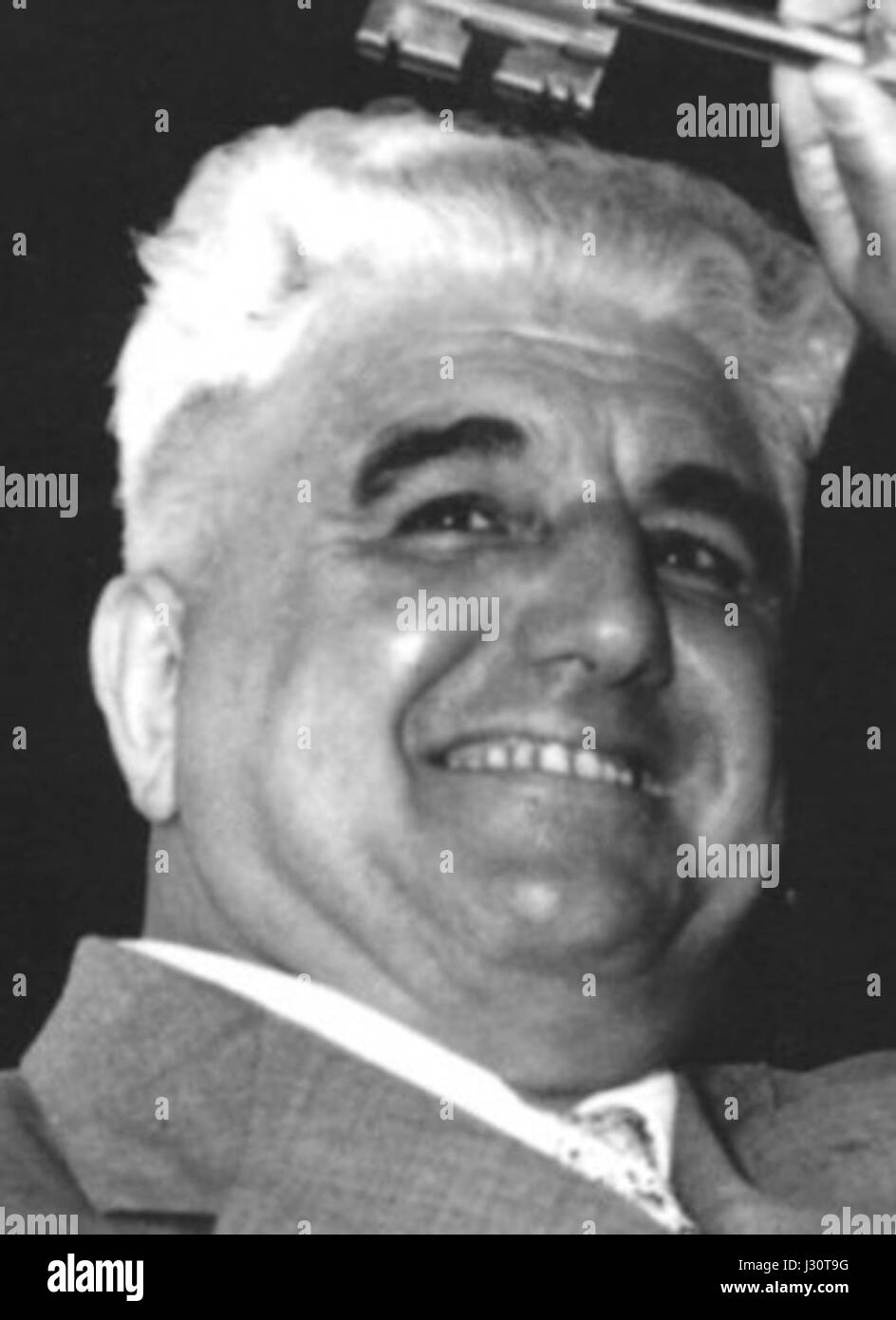 Giuseppe Dozza war ein einflussreicher italienischer Politiker und Bürgermeister von Bologna. Seine Amtszeit war geprägt von seinem Engagement für die Verbesserung der Infrastruktur und des Wohlfahrtssystems der Stadt. Stockfoto