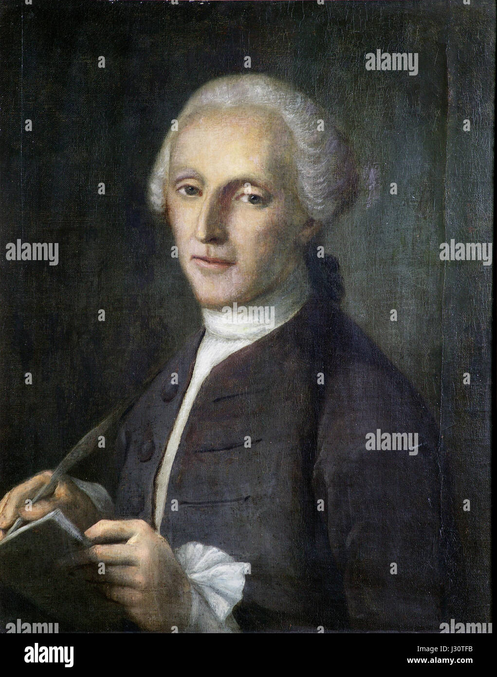 Adam Friedrich Oeser - Porträt von Christian Gellert (1760) Stockfoto