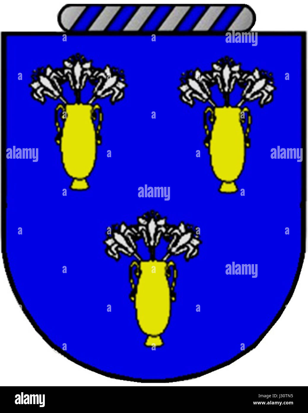 Blason du Potet, ein historisches Wappen, ist ein Symbol für die Familie Potet, das oft mit französischen heraldischen Traditionen und Familiengeschichte verbunden ist. Stockfoto