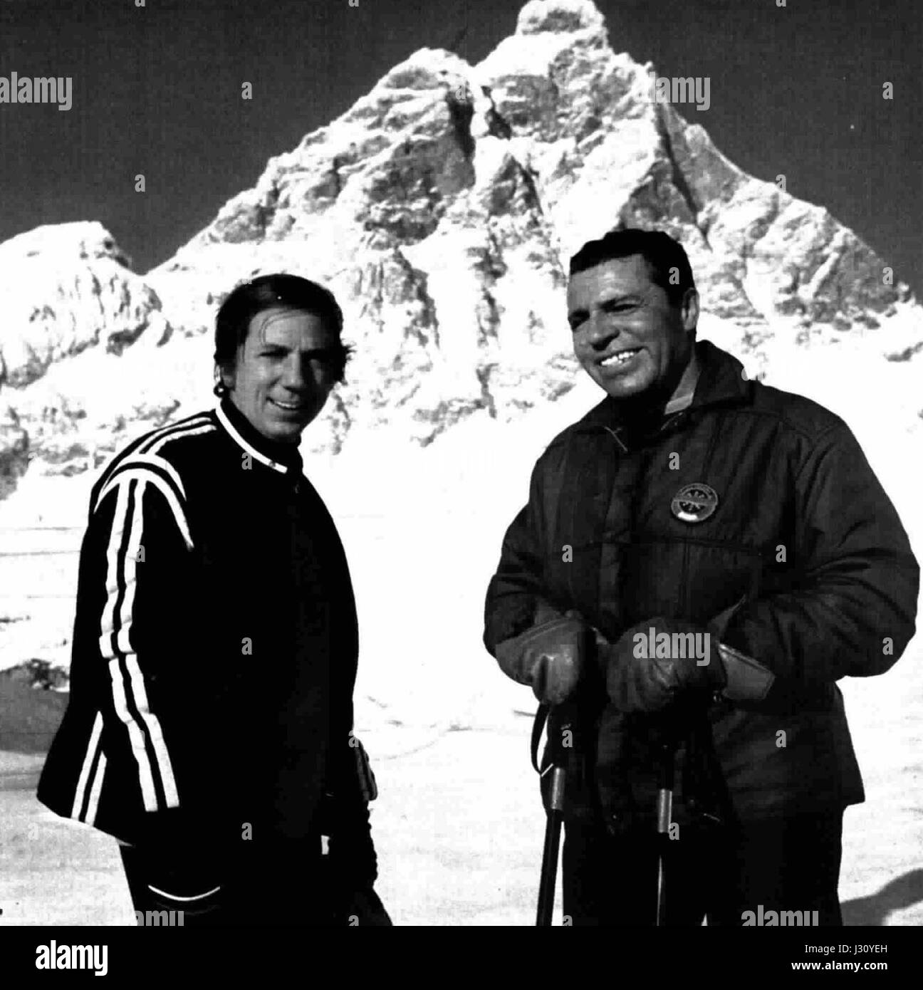 Mike Bongiorno und Achille Compagnoni Stockfoto