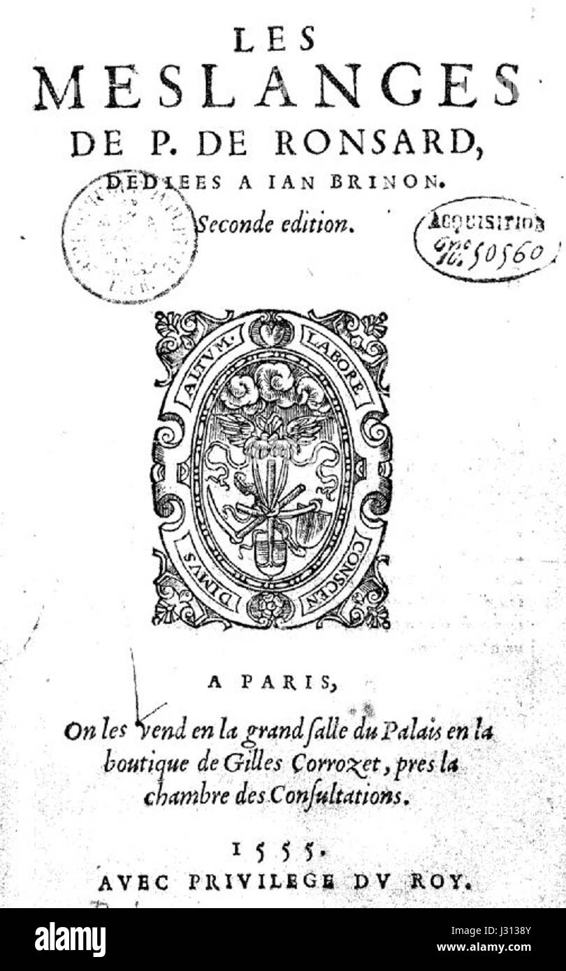 Brinon Ronsard bezieht sich wahrscheinlich auf eine Person oder einen Ort, die mit dem französischen Dichter Pierre de Ronsard in Verbindung steht. Ronsard war eine prominente Figur während der französischen Renaissance, bekannt für seine Beiträge zur französischen Lyrik und Literatur. Stockfoto