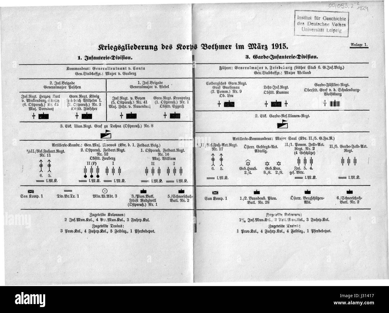 Das Bothmer Korps war eine bemerkenswerte militärische Formation im frühen 18. Jahrhundert, die mit der preußischen Armee verbunden war. Sie spielte eine wichtige Rolle in den damaligen Feldzügen. Stockfoto