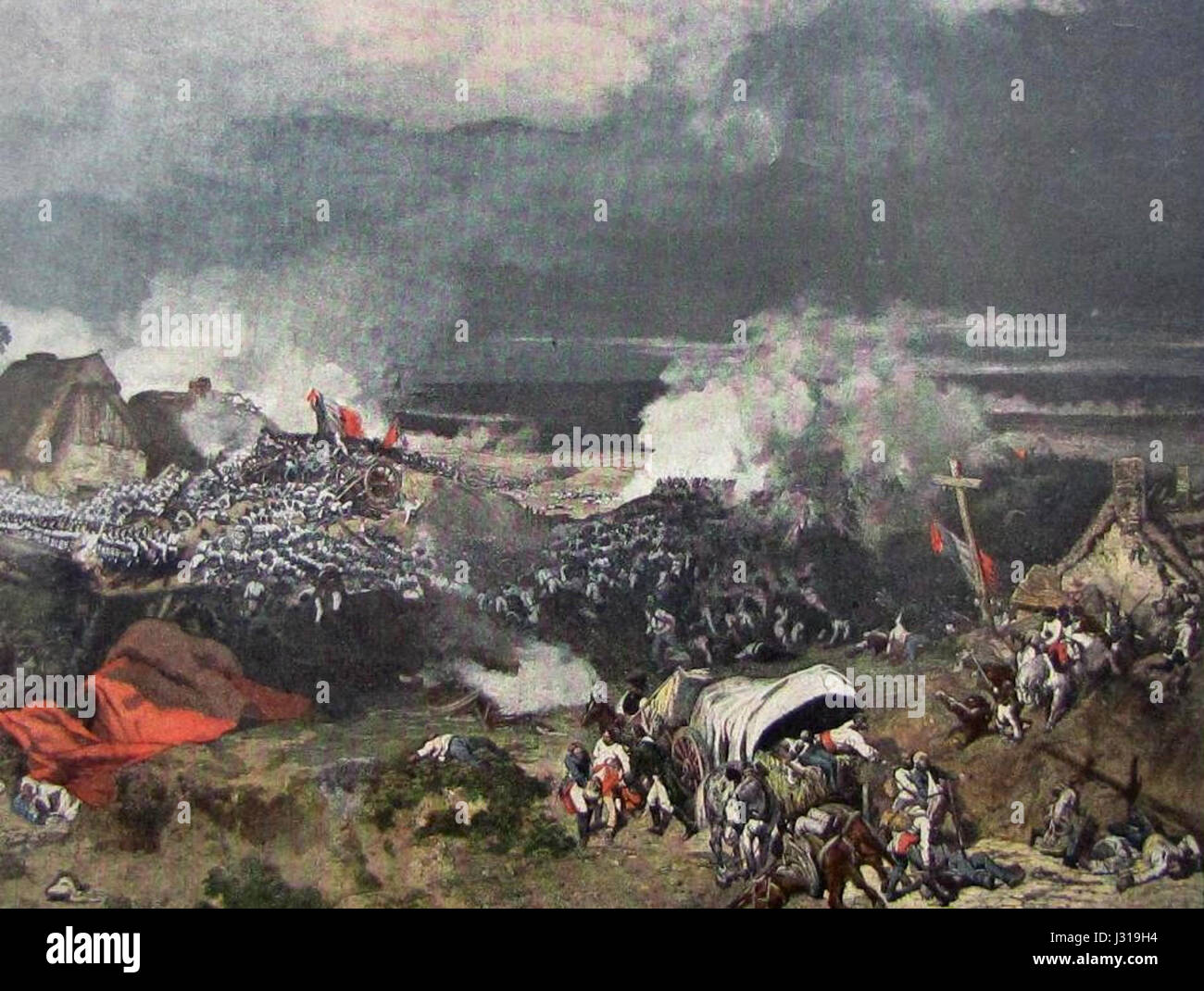 Die Schlacht von Wattignies wurde vom 15. Bis 16. Oktober 1793 während der Französischen Unabhängigkeitskriege ausgetragen. Es war ein entscheidender Sieg für die Franzosen und stärkte ihre Position in Nordfrankreich. Stockfoto