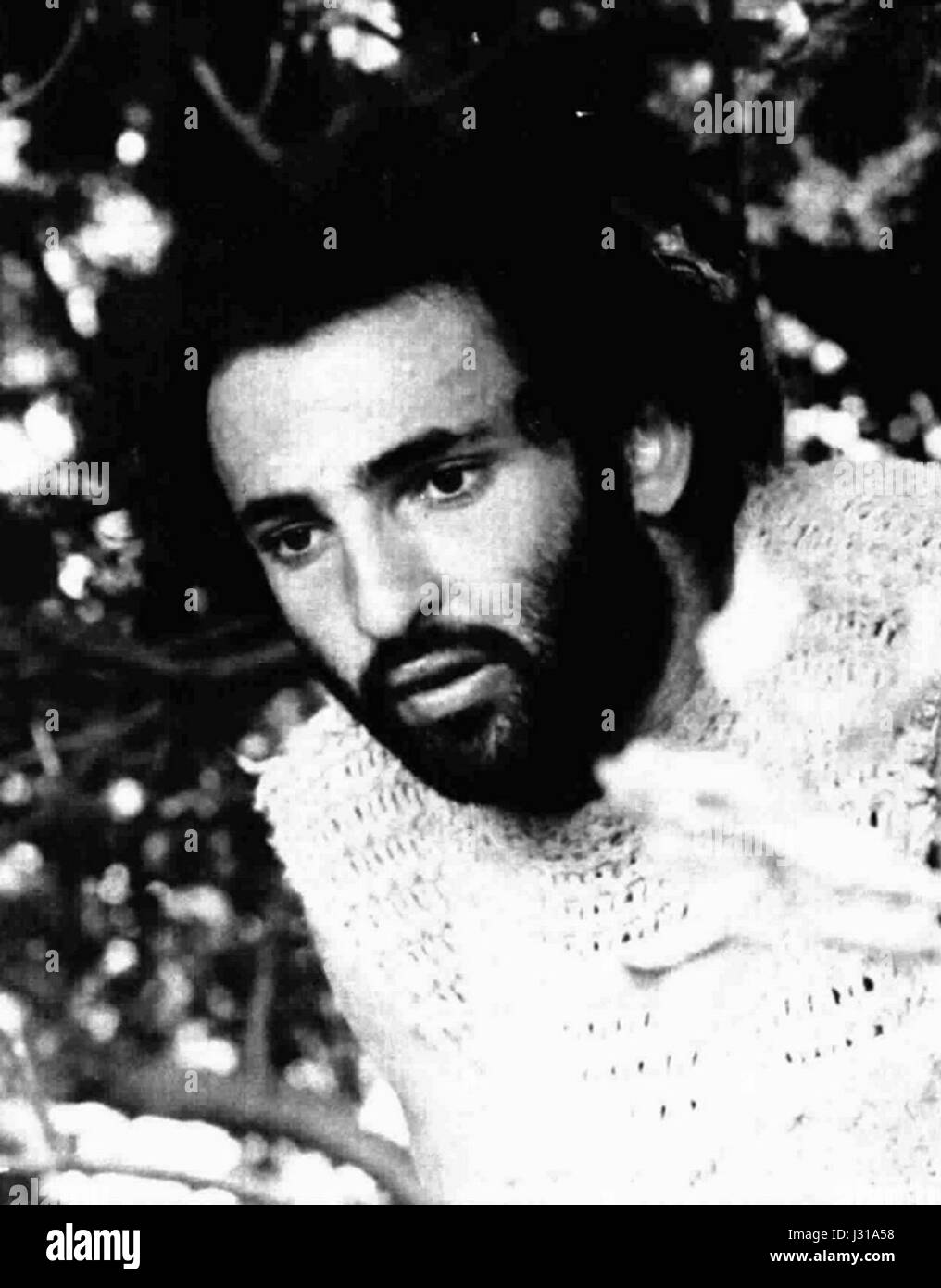 Eneide ist eine italienische Miniserie von Franco Rossi aus dem Jahr 1971, die Virgils Epos Aeneid adaptiert. Alessandro Haber stellt Misenus dar, einen Trojanischen Trompeter. Die Serie wurde auf RAI ausgestrahlt und zeigt Schauspieler wie Giulio Brogi als Aeneas und Olga Karlatos als Dido, die sieben Episoden von Aeneas Reise von Troja nach Italien zeigen. Stockfoto