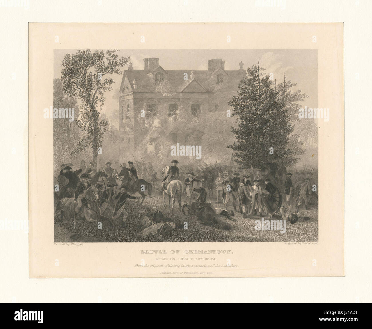 Schlacht von Germantown. Angriff auf Richter Chew Haus (NYPL Hades-269184-EM3142) Stockfoto