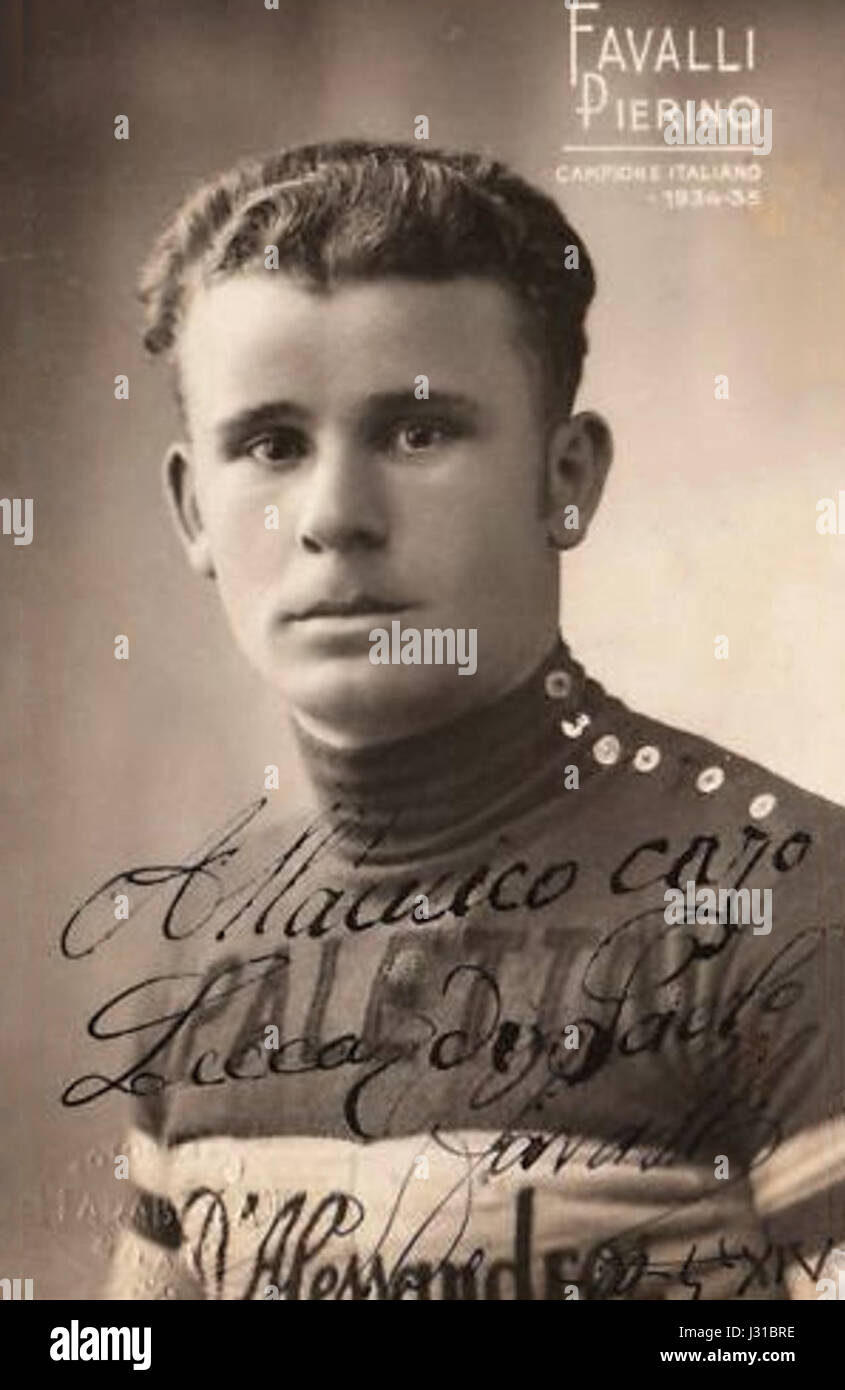 Ein Verweis auf Pierino Favalli, wahrscheinlich ein in Kunst oder Geschichte bemerkenswertes Individuum, aber ein spezifischer Kontext in Bezug auf das Individuum wird nicht angegeben. Stockfoto