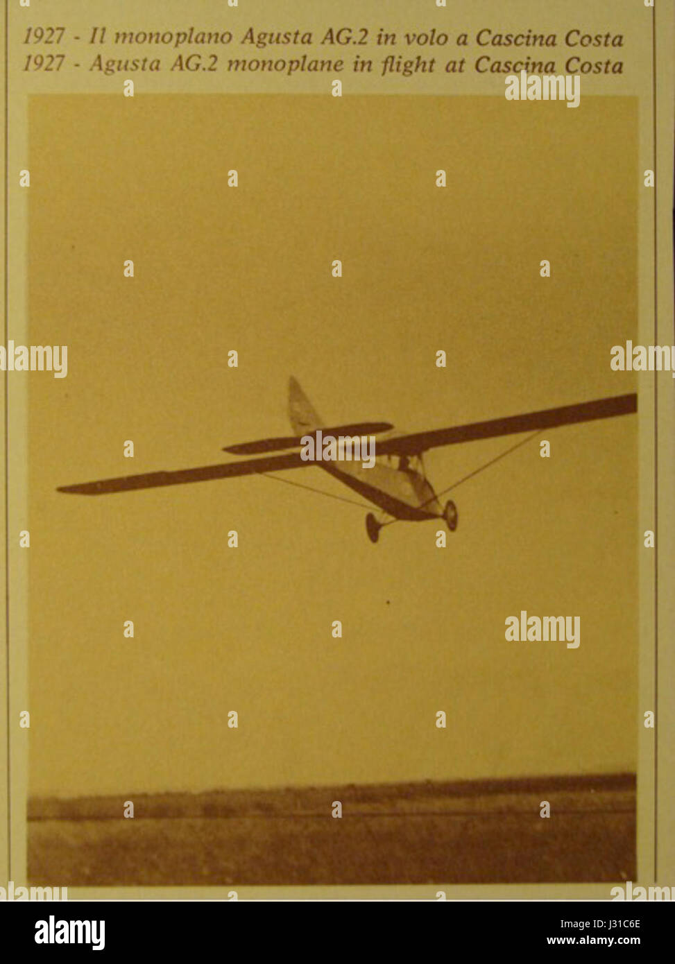 Monoplano Augusta AG.2 in Volo 2 Stockfoto