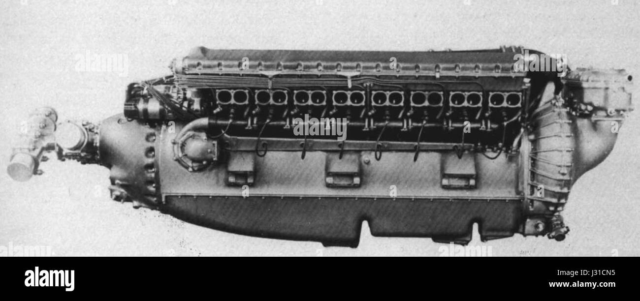 Der Fiat AS.81 war ein militärischer Flugzeugmotor mit V-16-Zylinder, der während seiner Zeit in verschiedenen Anwendungen eingesetzt wurde. Es repräsentiert die technologischen Fortschritte im Motorendesign zu Beginn des 20. Jahrhunderts, speziell für die militärische Luftfahrt. Stockfoto