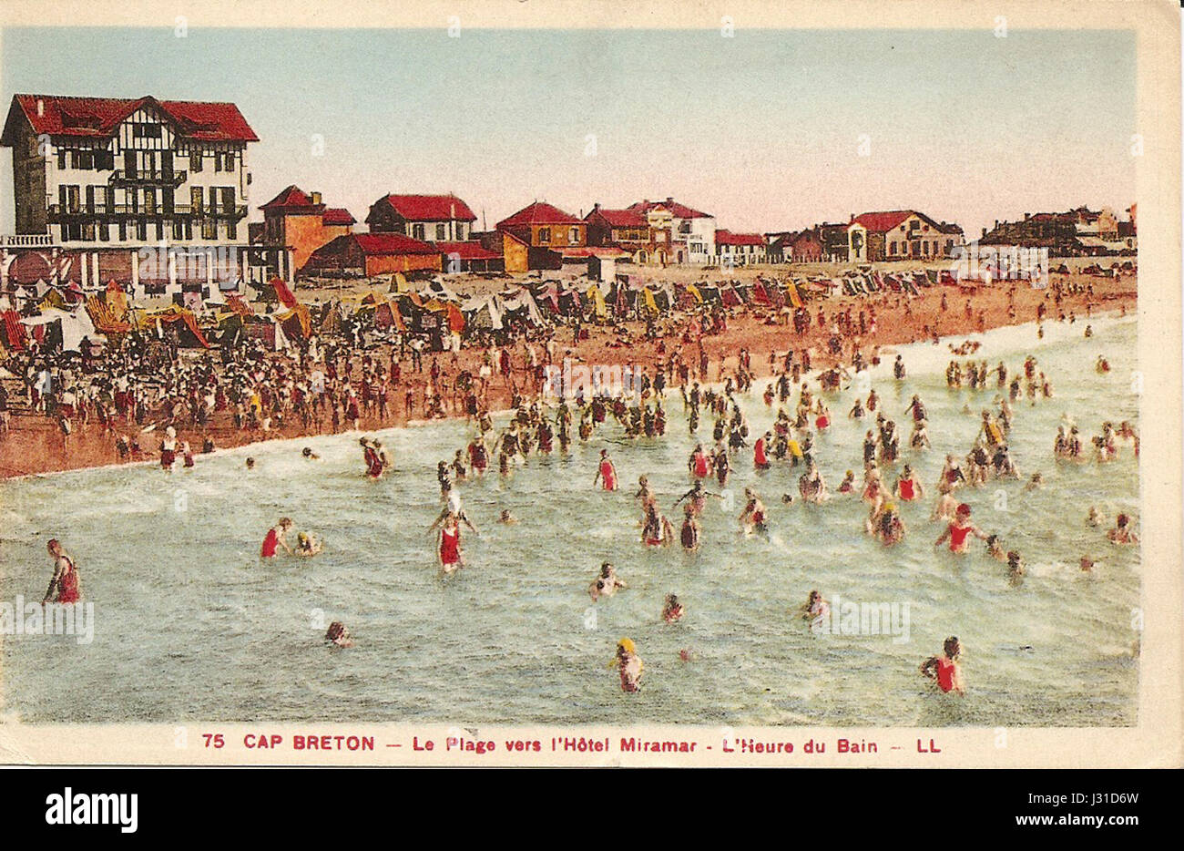 Capbreton - la Plage vers l ' Hotel Miramar Stockfoto