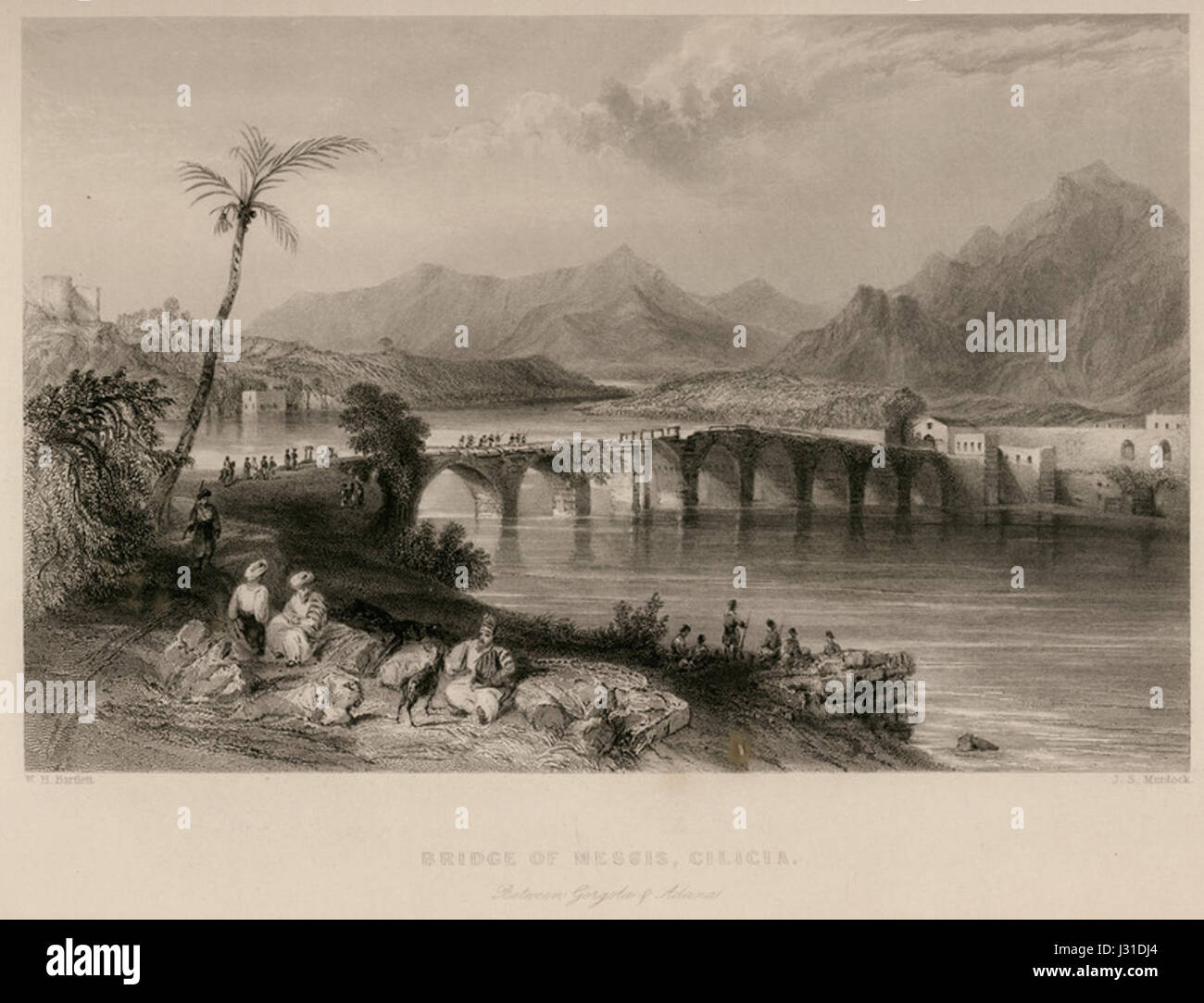 Brücke von Messis, Cilicia - Carne John - 1836 Stockfoto
