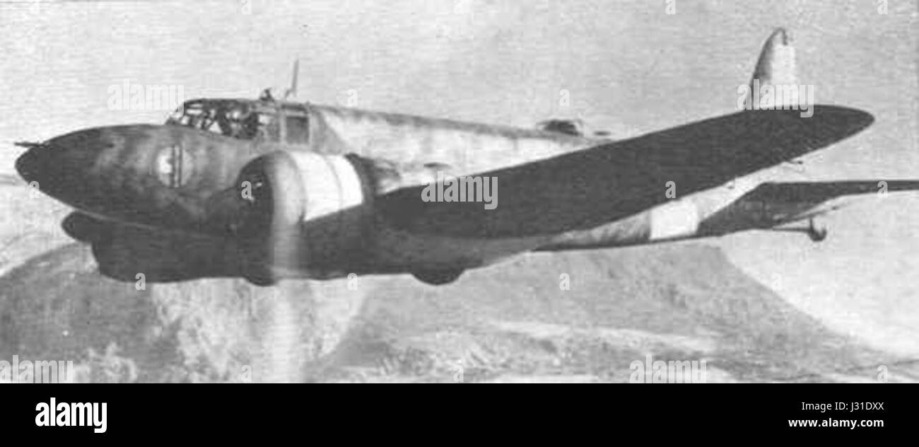 Eine historische Fotografie der Fiat CR.25, ein einmotoriges, einsitziges italienisches Kampfflugzeug, das Ende der 1930er Jahre entwickelt wurde Das Bild zeigt das Design und die Merkmale des Flugzeugs. Stockfoto