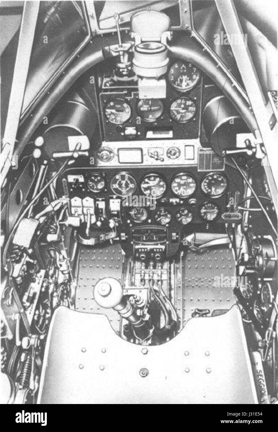 Re.2001 Cabina pilotaggio Stockfoto