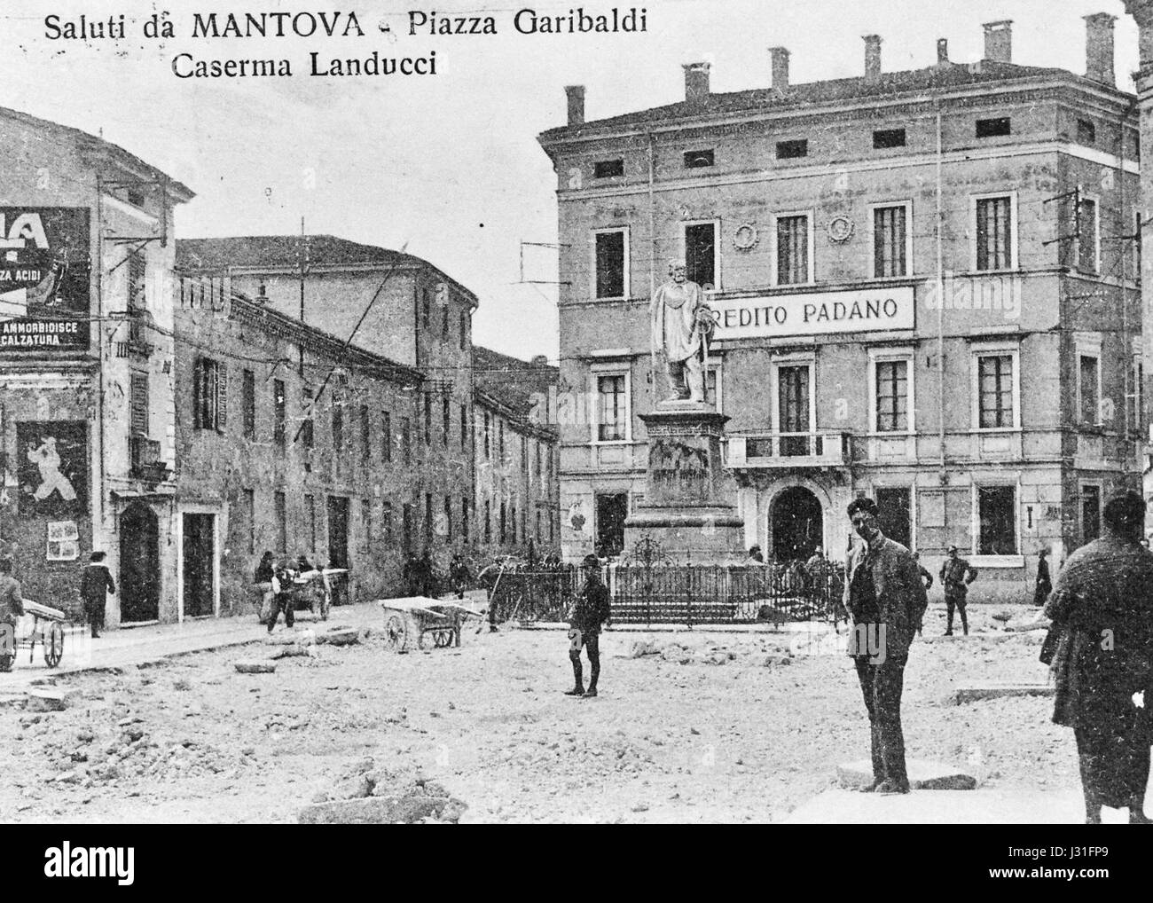 Saluti da Mantova - Piazza Garibaldi Stockfoto