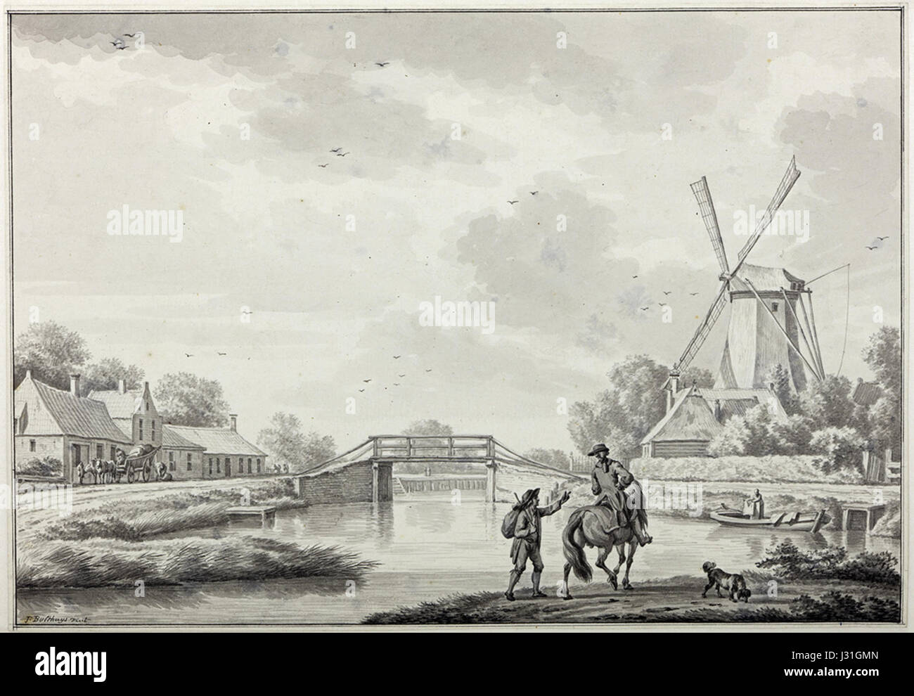 Bulthuis - Noorderhoogebrug Buiten de Ebbingepoort Stockfoto