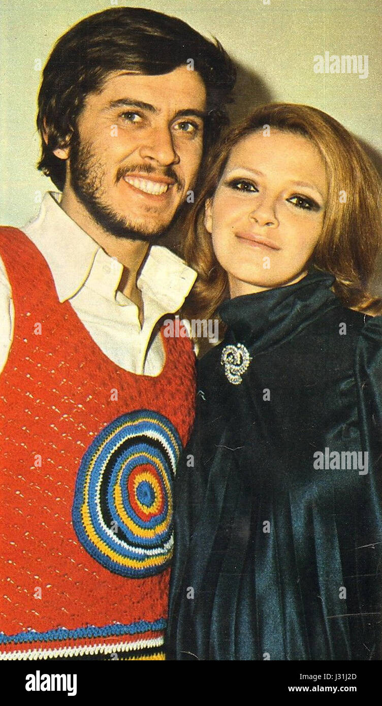 Gianni Morandi und Laura Efrikian 1973 Stockfoto
