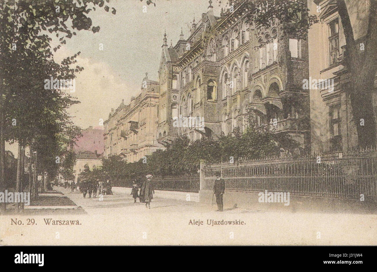 Aleje Weg w Warszawie 1908 Stockfoto