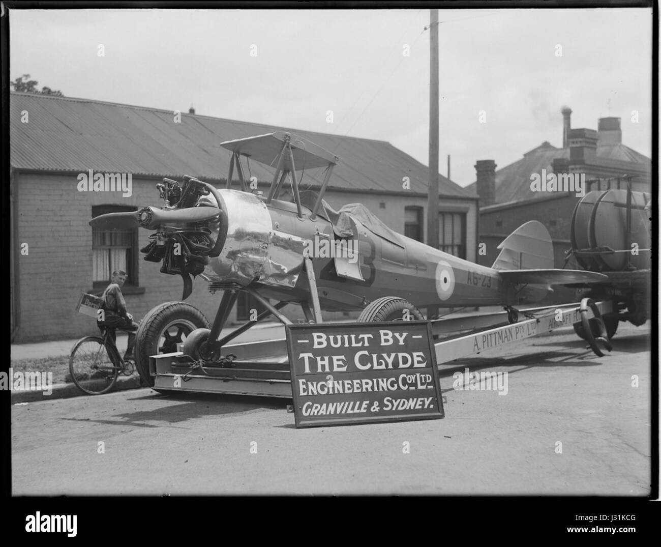 Die Avro Cadet A6-23 war ein britisches zweisitziges Leichttrainer-Flugzeug, das hauptsächlich in den 1950er Jahren eingesetzt wurde Dieses Modell wurde im Powerhouse Museum in Sydney, Australien, aufbewahrt. Stockfoto