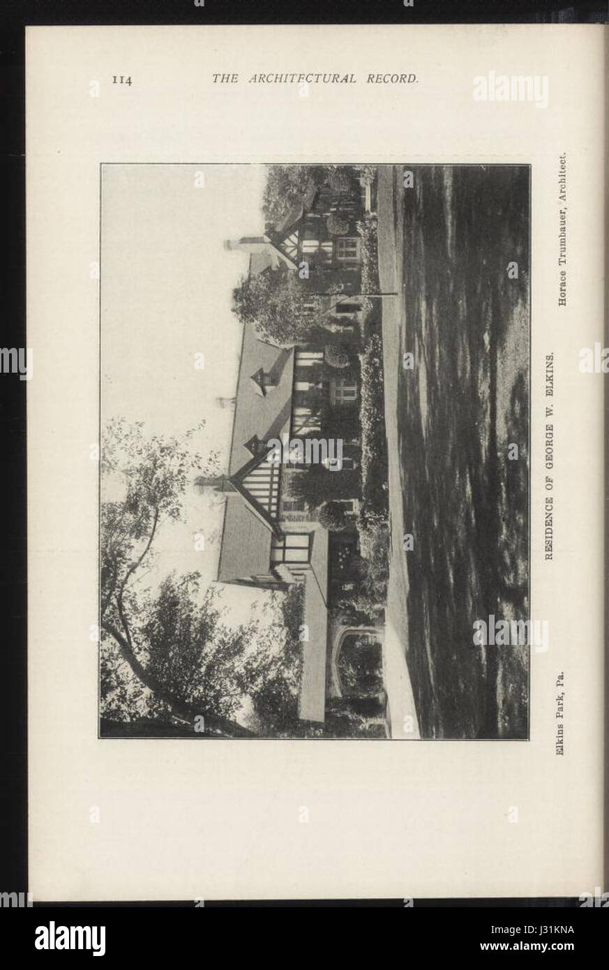 Die Ausgabe von Architectural Record vom Februar 1904 zeigt wichtige architektonische Entwürfe und Trends der Zeit. Es präsentiert zeitgenössische Baustile und bietet Einblick in die architektonischen Bewegungen des frühen 20. Jahrhunderts. Stockfoto