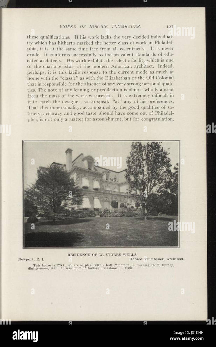 Die Ausgabe des *Architectural Record* vom Februar 1904 zeigt architektonische Entwürfe, Trends und Innovationen des frühen 20. Jahrhunderts. Diese Publikation ist eine wichtige Ressource in der Geschichte der Architektur und zeigt wichtige architektonische Bewegungen, einschließlich der Moderne und des Designs des frühen 20. Jahrhunderts. Stockfoto