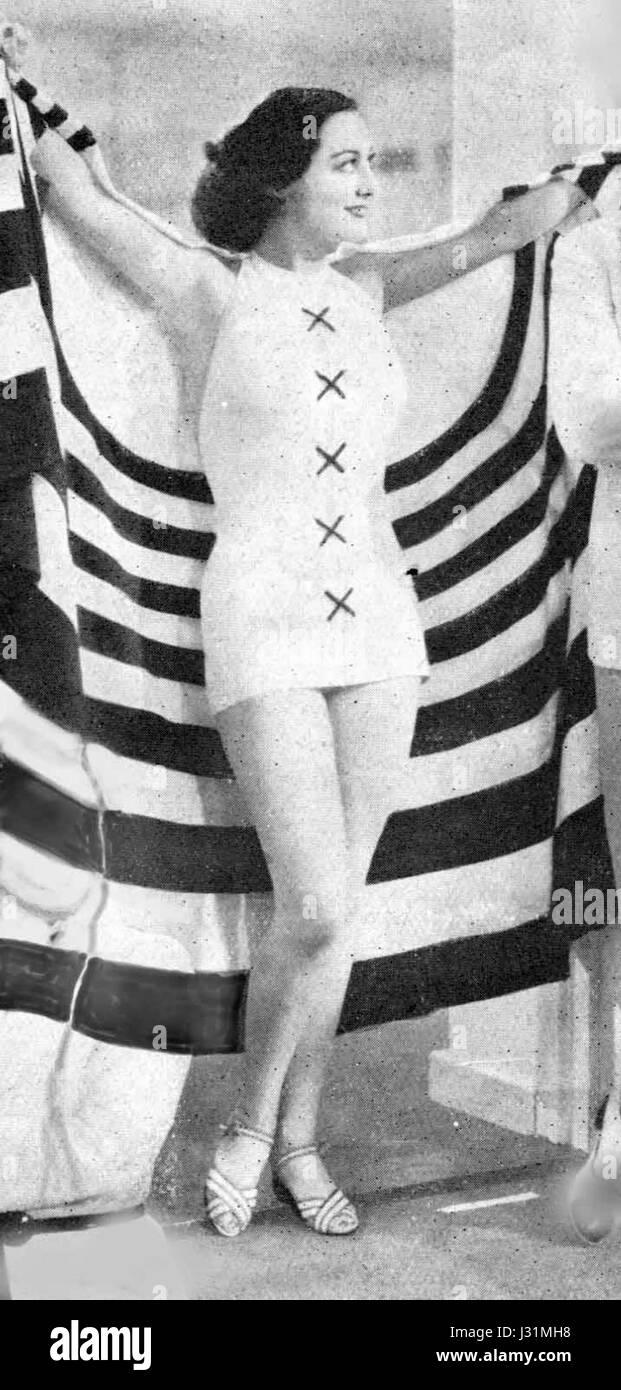 Joan Crawford, eine prominente Schauspielerin der 1930er Jahre, wurde in dieser Zeit zu einer Ikone in Hollywood, bekannt für ihre dynamische Karriere und bedeutende Rollen. Stockfoto
