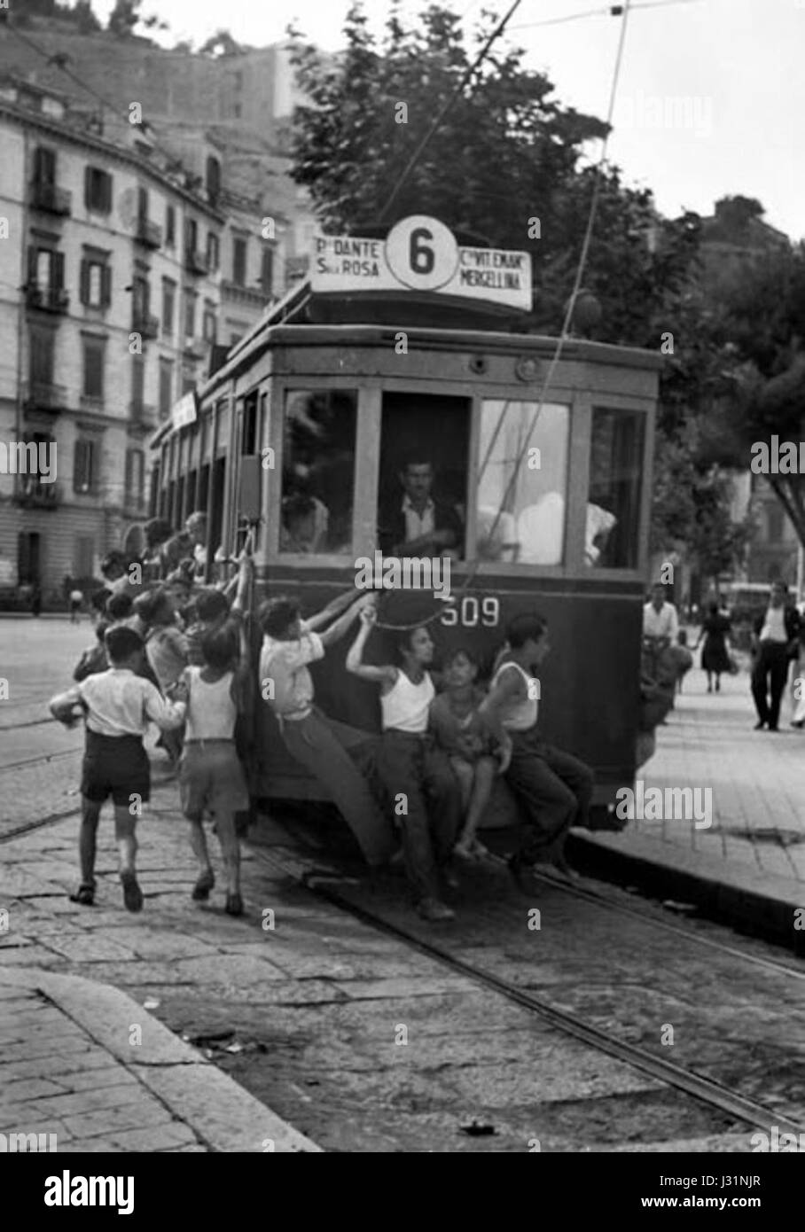 Napoli, Straßenbahn e Scugnizzi 1 Stockfoto