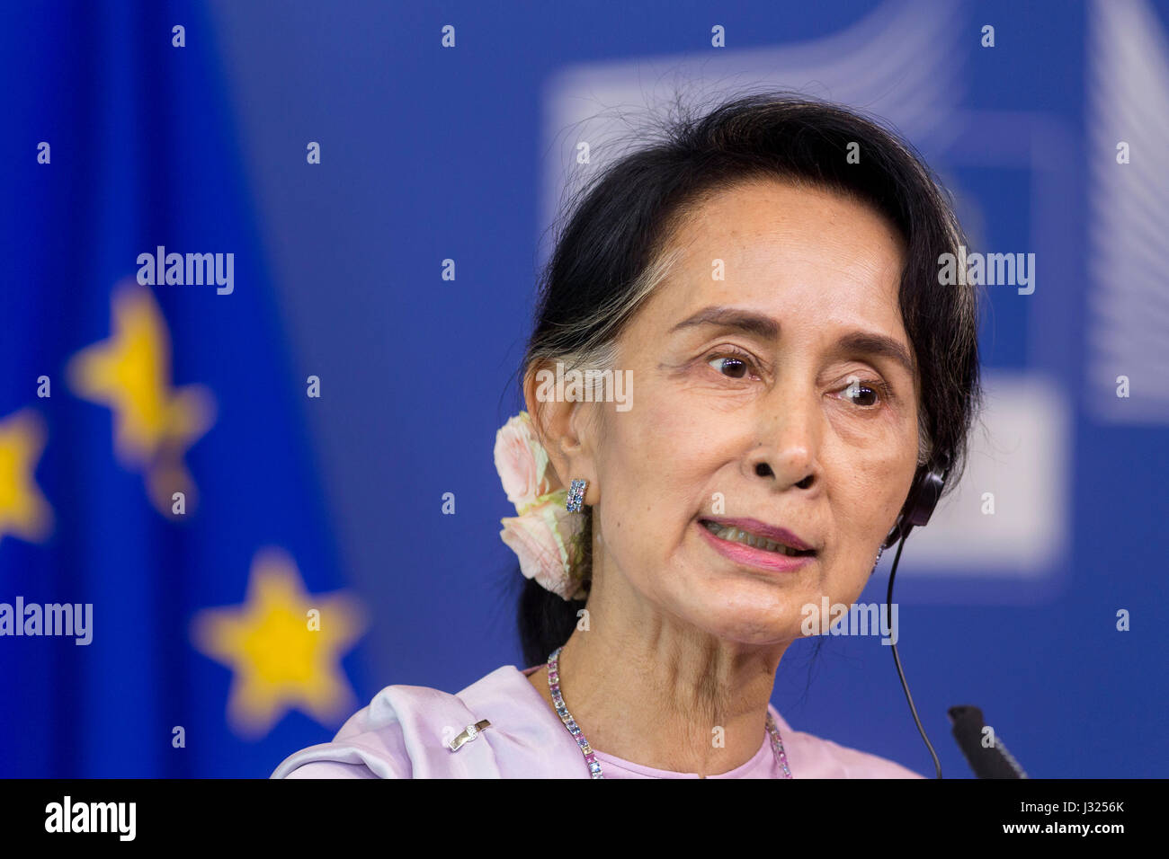 Brüssel, Belgien. 2. Mai 2017. Aung San Suu Kyi in Brüssel, Belgien, am 2. kann 2017 Kredit: Andia/Alamy Live-Nachrichten Stockfoto