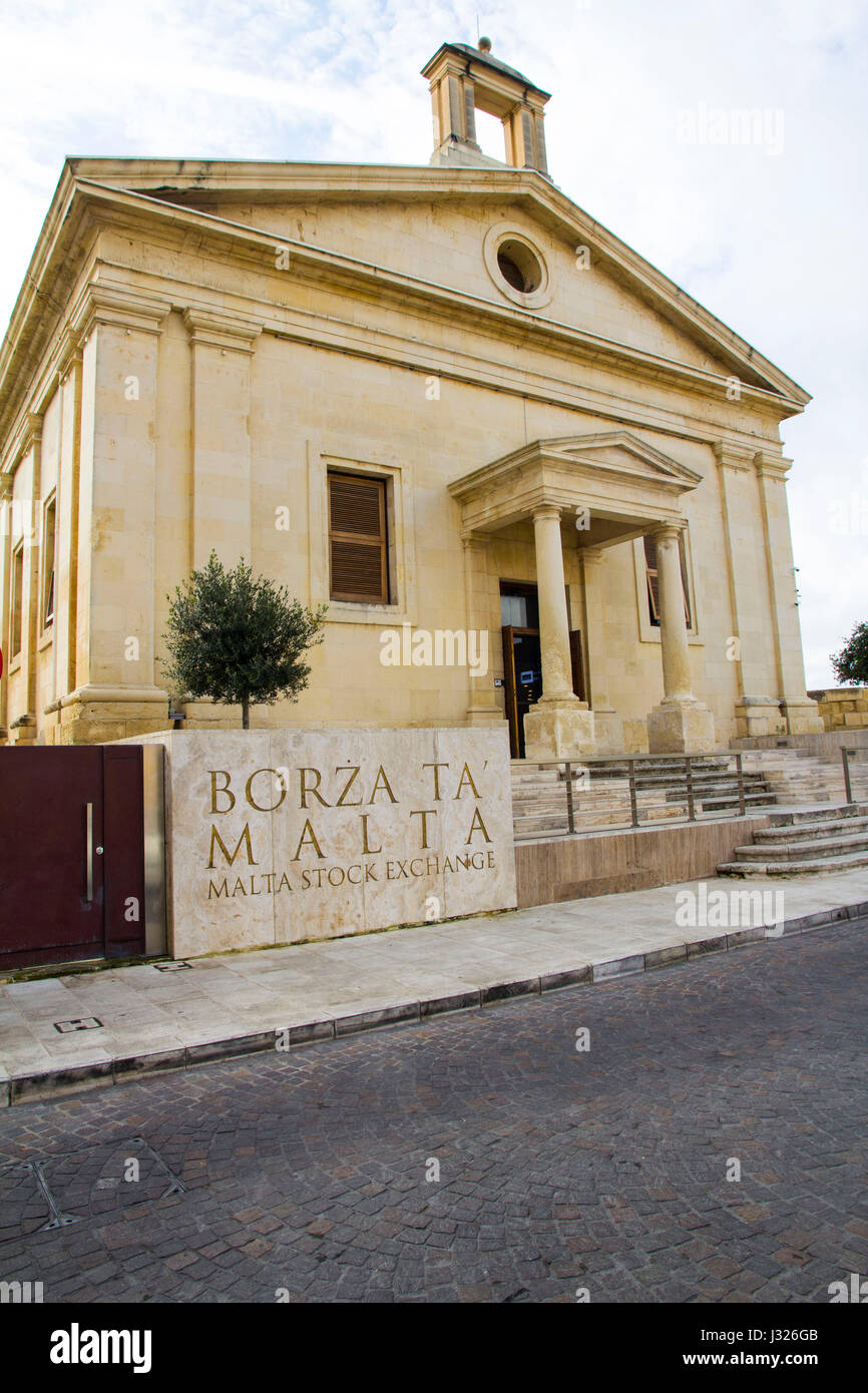 Die Malta Borza, oder eine Börse, in Valletta, Malta. Stockfoto