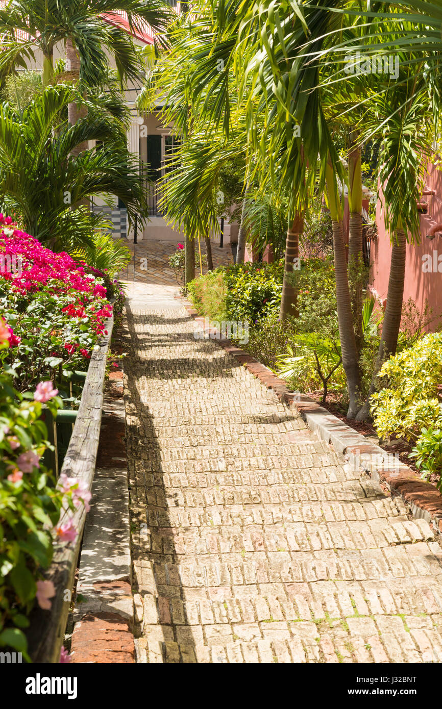 99 Schritte in Charlotte Amalie, St. Thomas, US Virgin Islands, Karibik Stockfoto