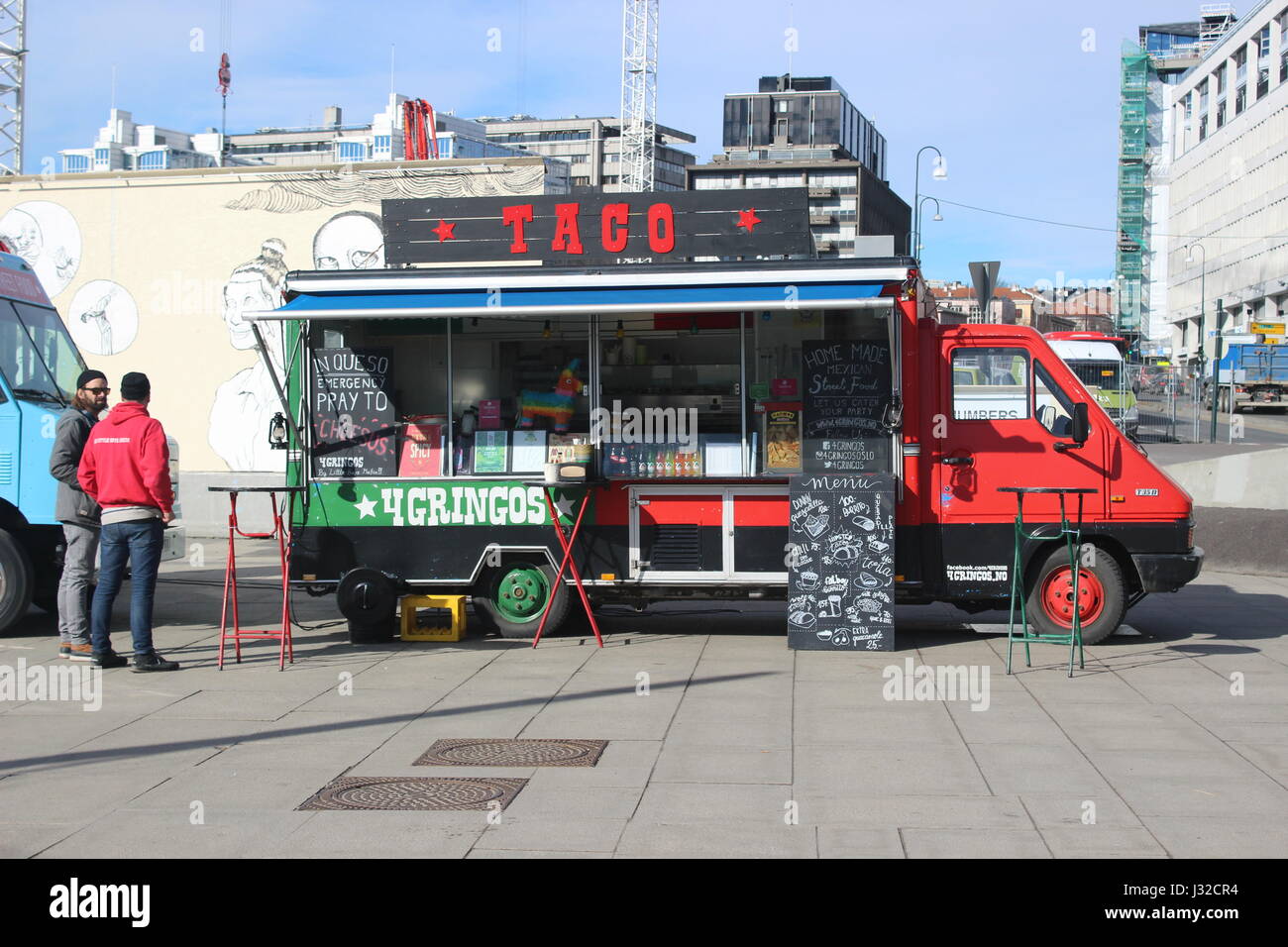 Taco Essen Lkw in Oslo Stockfoto