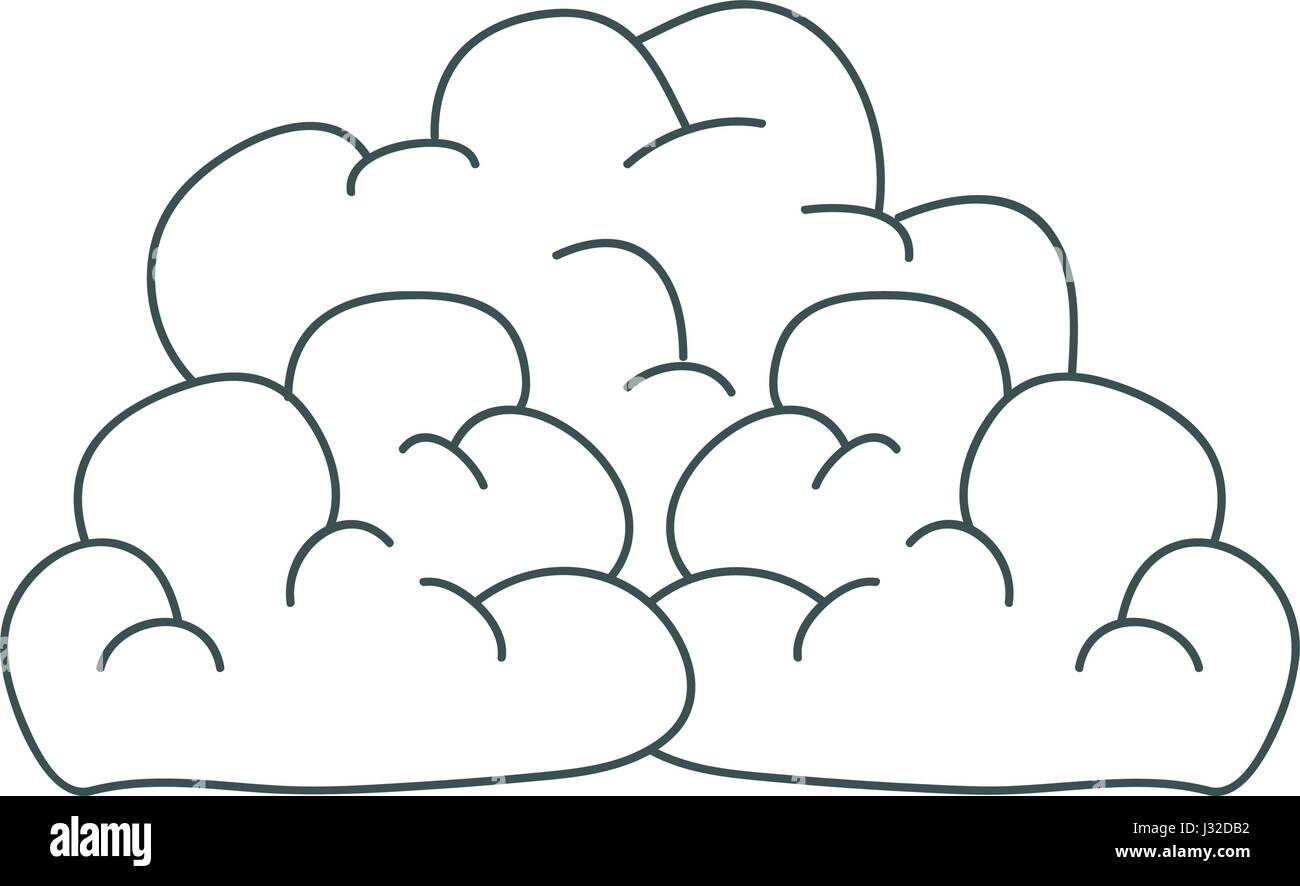 graue Handzeichnung Silhouette von Cumulus-Wolken Stock Vektor