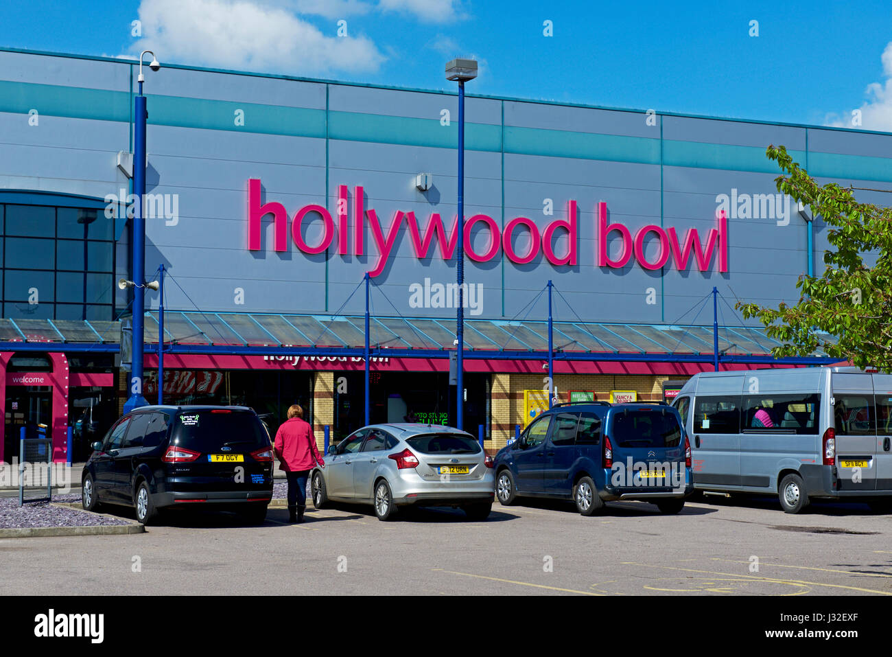 Hollywood Bowl, Kegelbahn, im Freizeitpark Stevenage, Hertfordshire, England UK Stockfoto