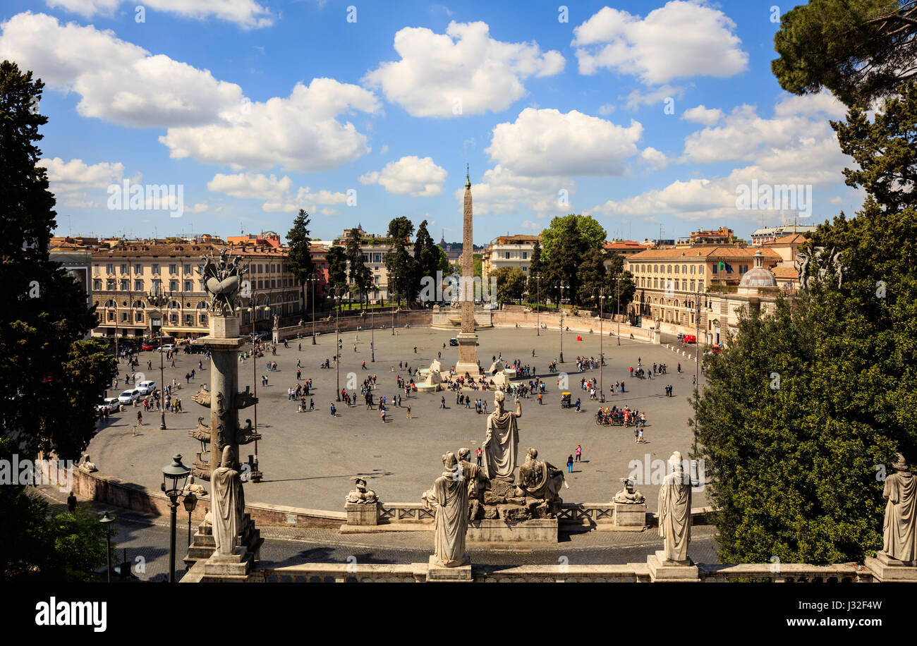 Rom, Italien - Luftbild von Piazza Popolo Stockfoto