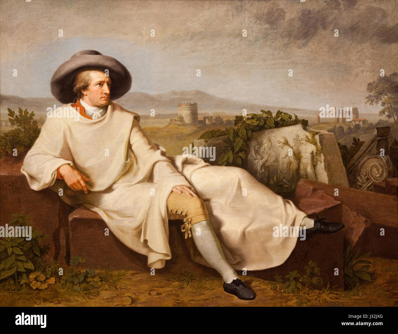 Johann Heinrich Wilhelm Tischbein 1751 bis 1829, Goethe in der Morgenrock Campagna, Goethe in der römischen Campagna 1787. Öl auf Leinwand Stockfoto