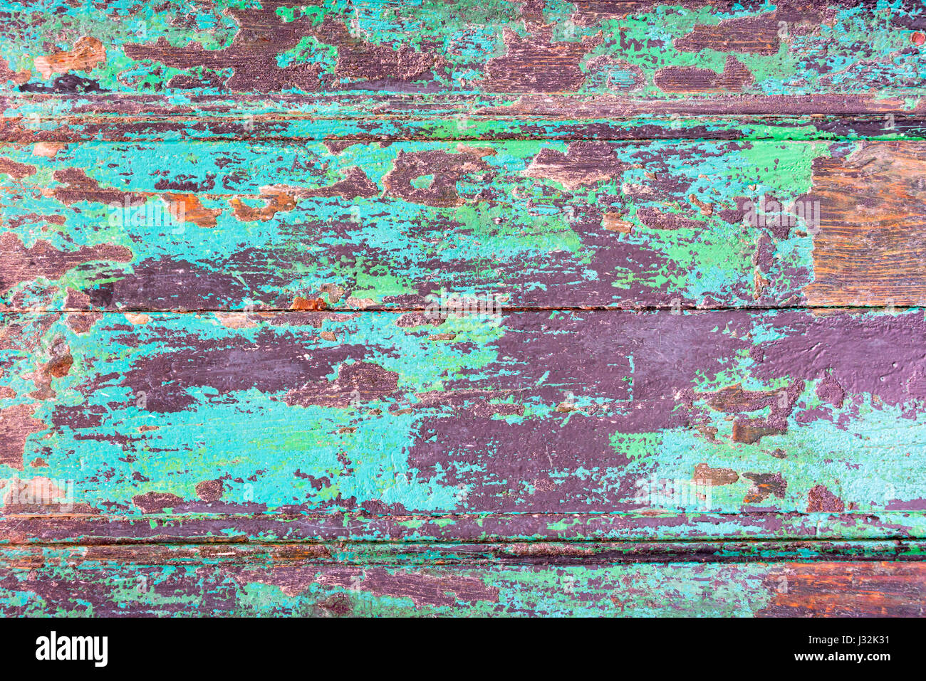Abstract Grunge Holzplanken Textur Hintergrund mit blauen Farbe peeling Stockfoto