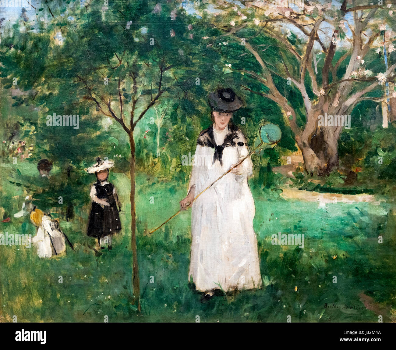 Berthe Morisot. Gemälde mit dem Titel "Chasse Aux Papillons" (Jagd Schmetterlinge) von Berthe Morisot (1841-1895), Öl auf Leinwand, 1874 Stockfoto