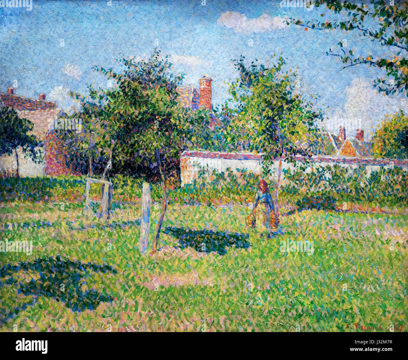 Pissarro. Gemälde mit dem Titel "Soleil d'Apres-Midi Dans le Pre d'Eragny" von Camille Pissarro (1830-1903), Öl auf Leinwand, 1887 Stockfoto