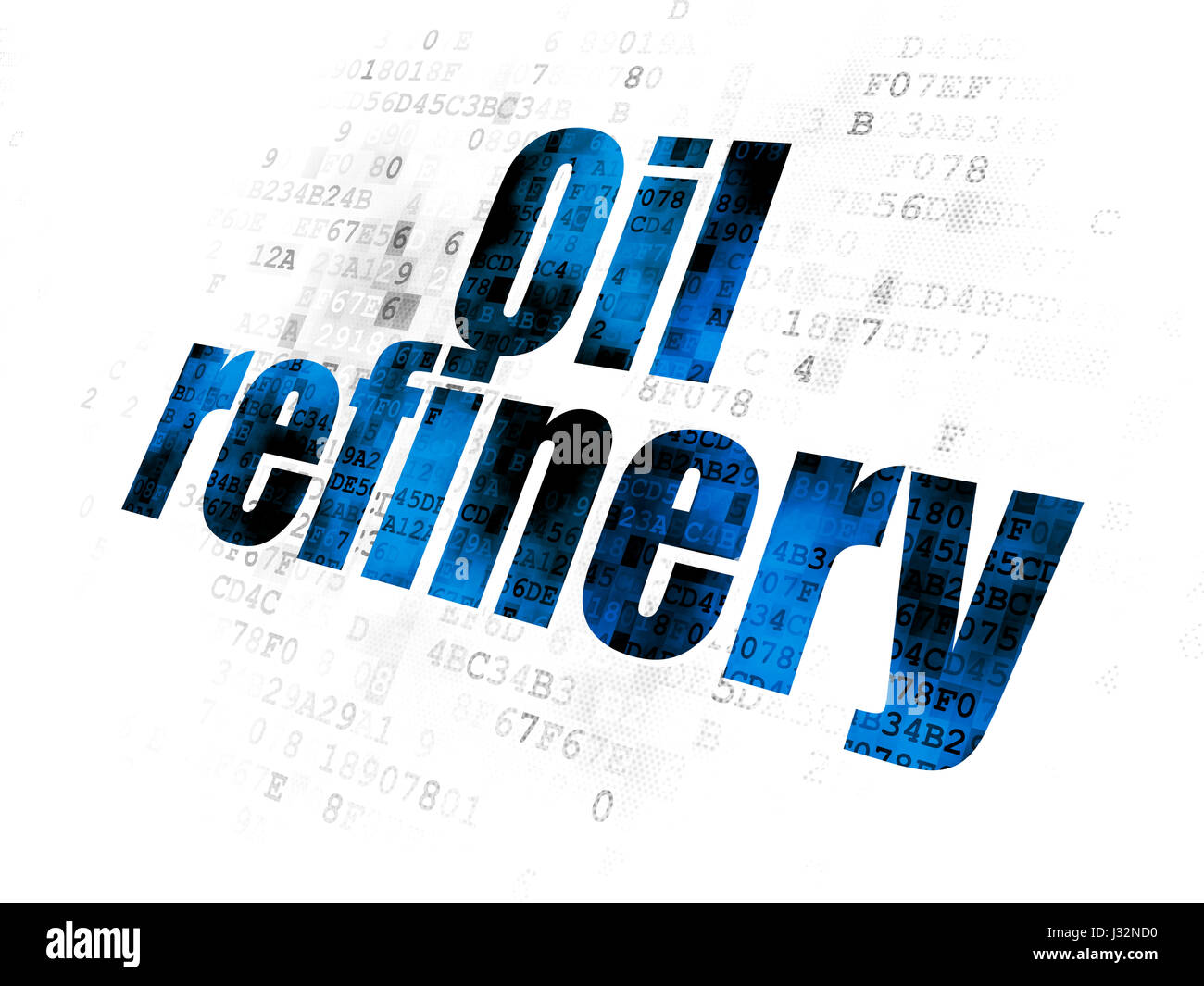 Industrie-Konzept: Öl-Raffinerie auf Digital-Hintergrund Stockfoto