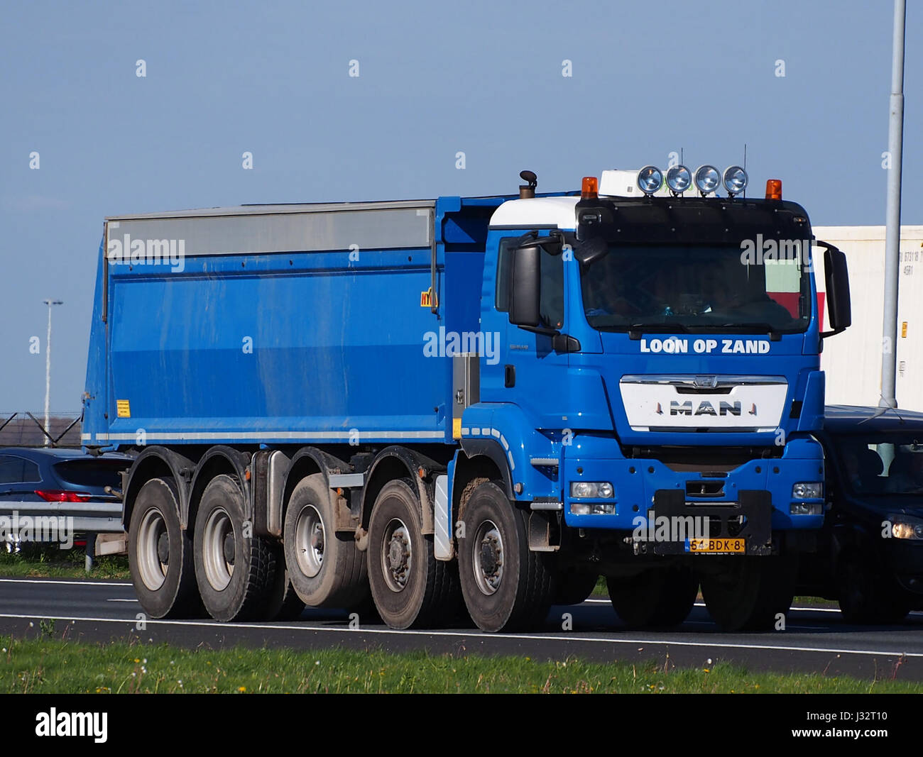 MAN LKW, Loon Op Zand Stockfoto