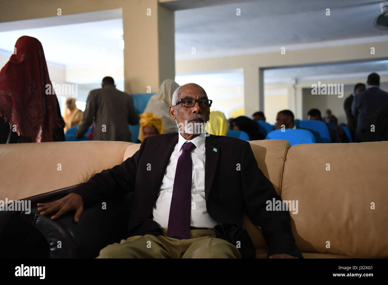 Scheich Mohamed Osman Jawari, der neu gewählte Sprecher des Hauses des Volkes der Eidgenössischen Räte in Mogadischu, Somalia am 11. Januar 2017. AMISOM Foto / Omar Abdisalan Stockfoto
