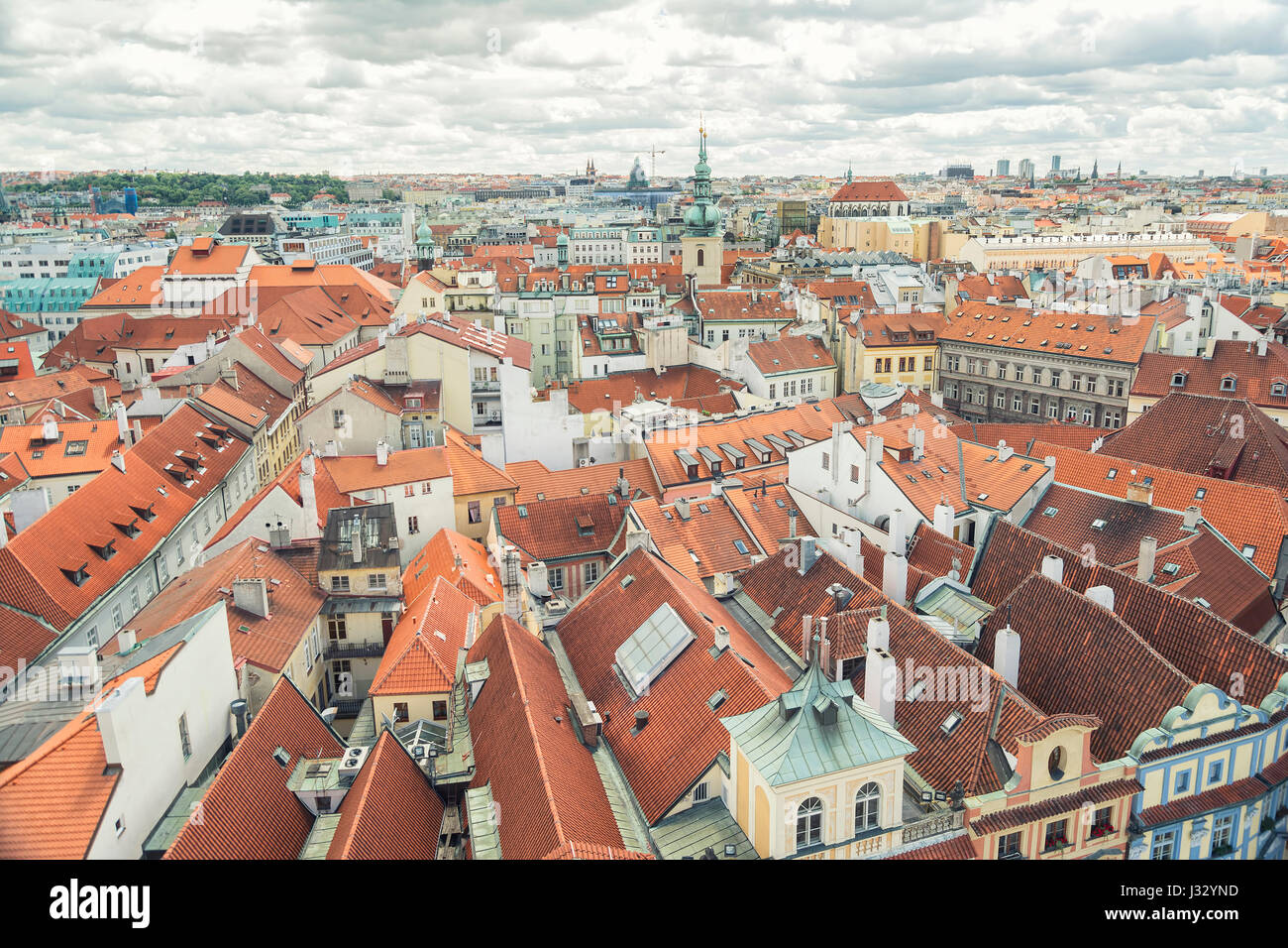 Die Dächer von Prag, Tschechische Republik Stockfoto