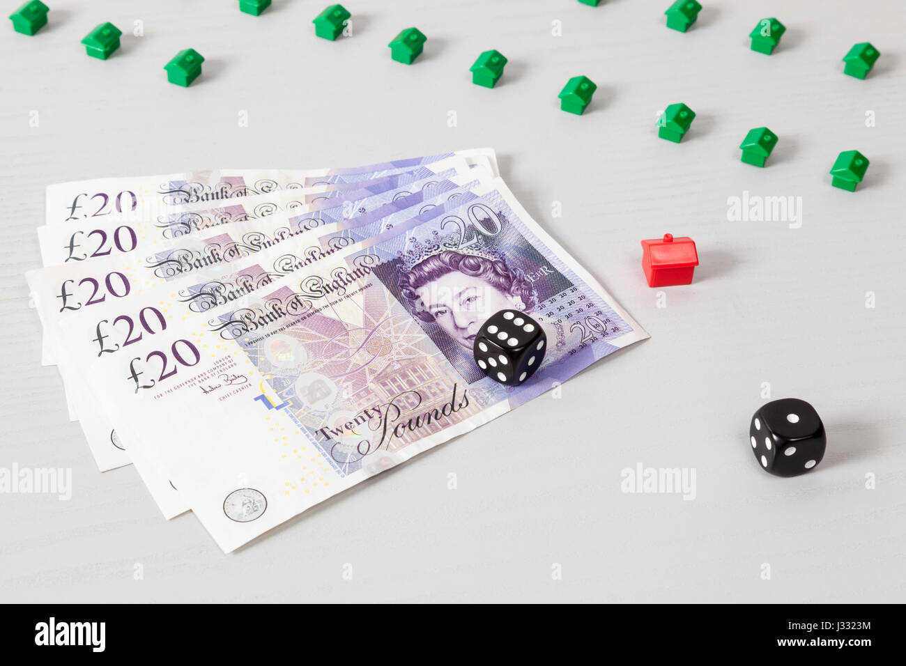 UK Property Market oder Gehäuse Anlagekonzept Stockfoto