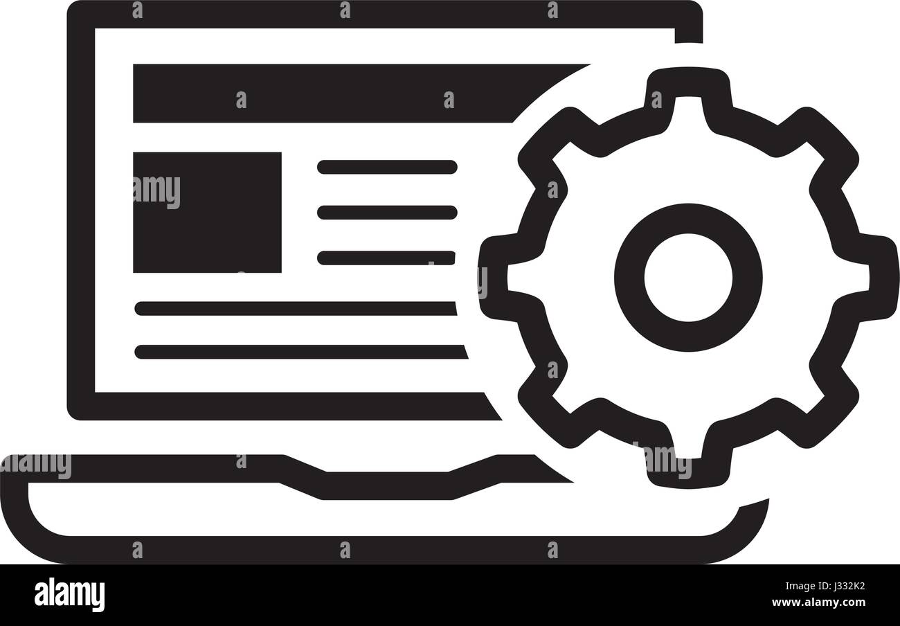 Symbol "Produkt Integration". Flaches Design. Stock Vektor