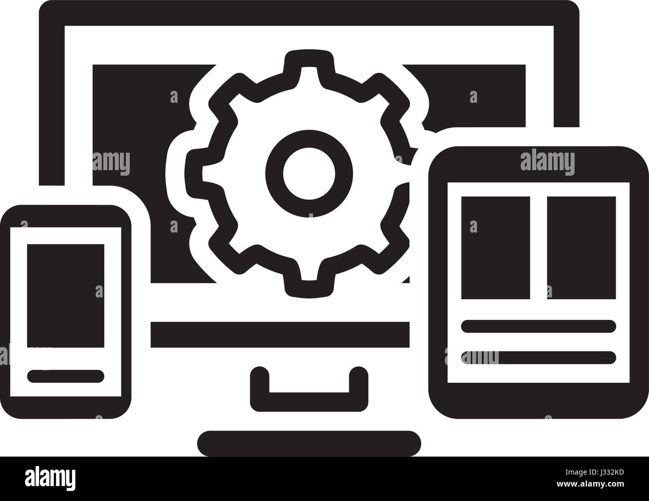 Website-Optimierung-Symbol. Flaches Design. Stock Vektor