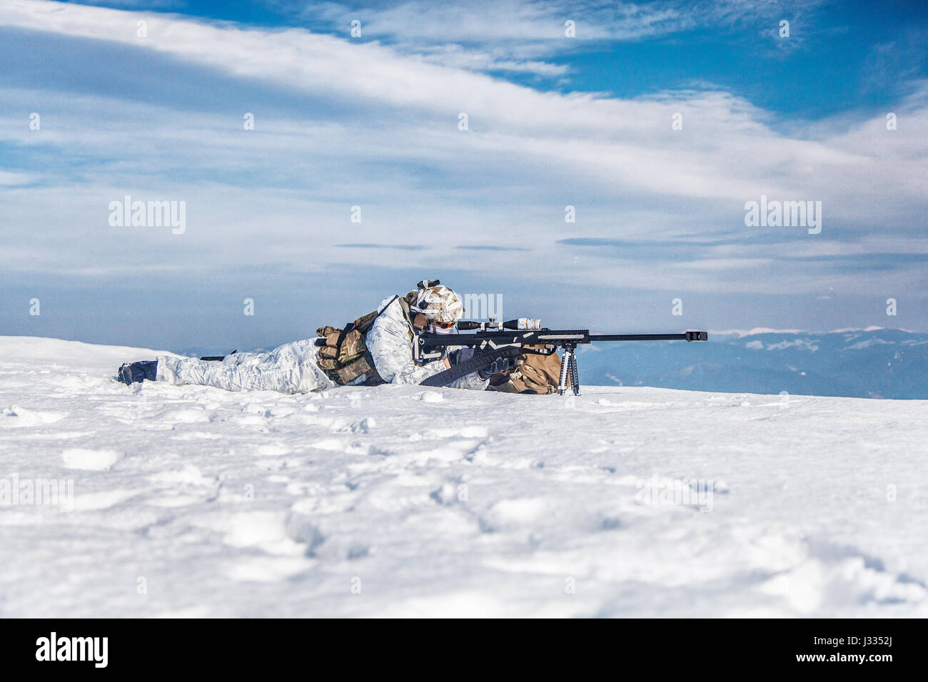 Winter-arktischen Bergen-Kriegsführung Stockfoto