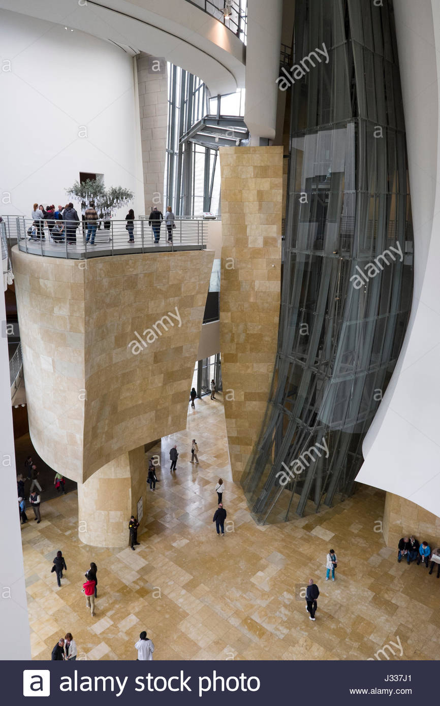 Bilbao Guggenheim Museum Interior Stockfotos Bilbao