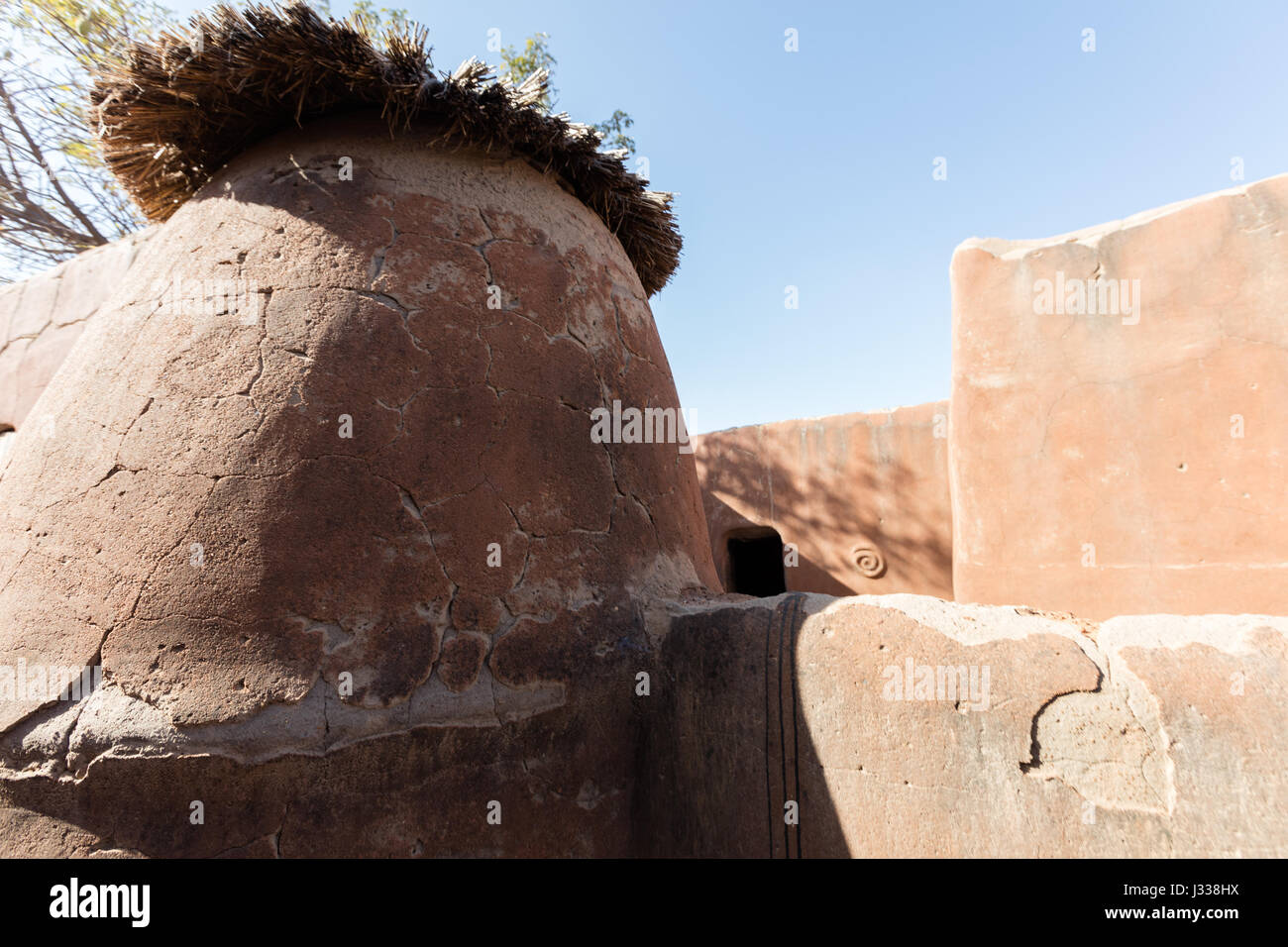 Tiebele, der königliche Hof von gemacht gemalt Kassena Häuser, Burkina Faso, der königliche Hof von bemalten Kassena gemacht, Häuser, Burkina Faso Stockfoto